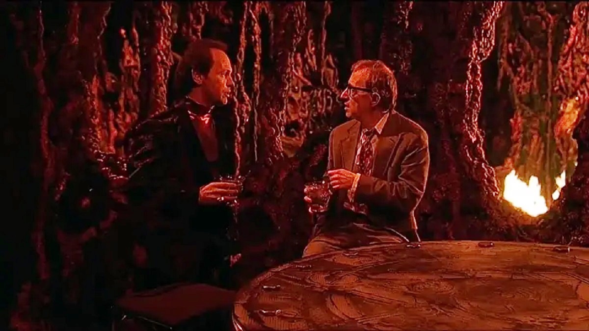 Woody Allen encounters The Devil (Billy Crystal) in Hell in Deconstructing Harry (1997)