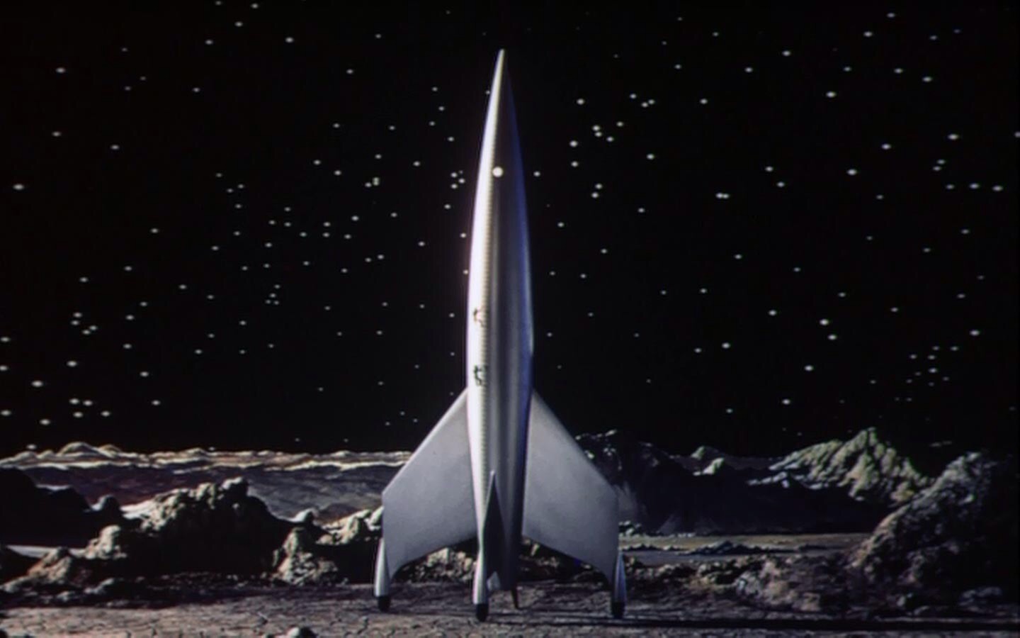 The rocket landed on The Moon in Destination Moon (1950)