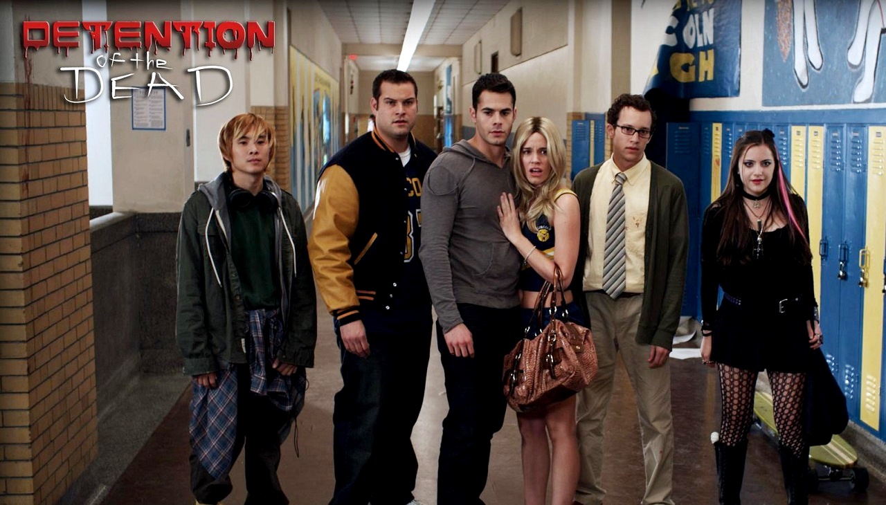 Justin Chon, Max Adler, Jayson Blair, Christa B. Allen, Jacob Zachar and Alexa Nikolas in Detention of the Dead (2012)