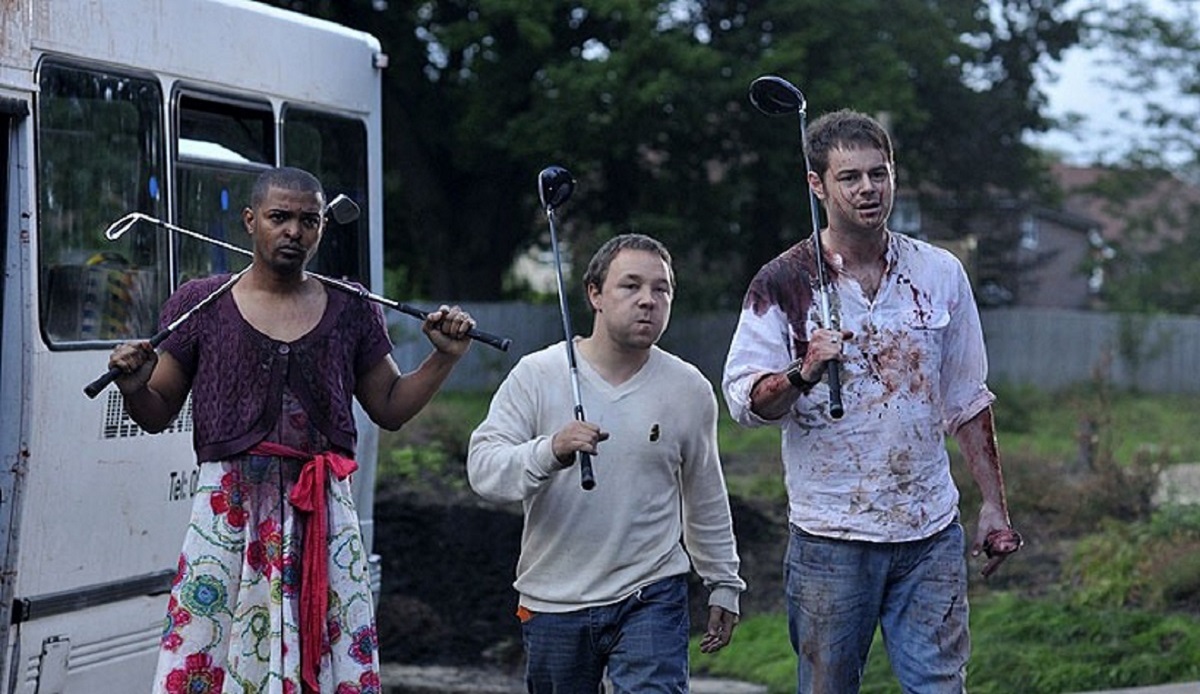 Noel Clarke, Stephen Graham and Danny Dyer in Doghouse (2009)