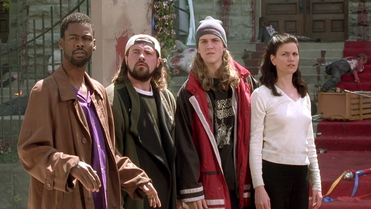 Rufus (Chris Rock), Silent Bob (Kevin Smith), Jay (Jason Mewes) and Bethany Sloane (Linda Fiorentino) in Dogma (1999)