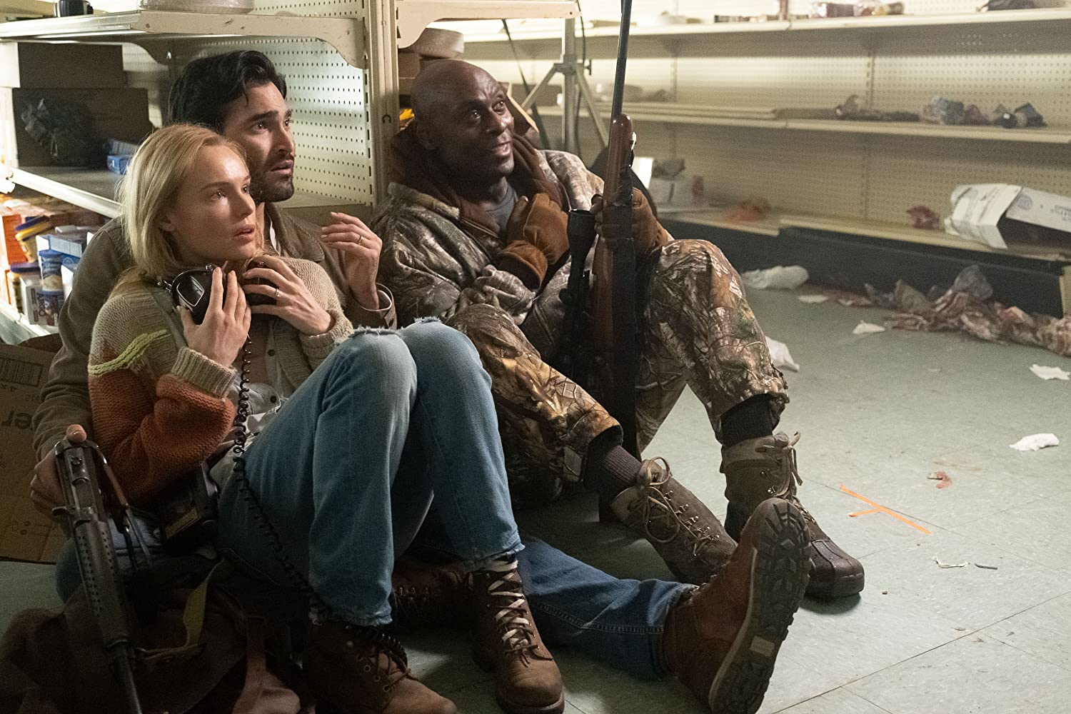 Wife Kate Bosworth, husband Tyler Hoechlin and Lance Reddick in The Domestics (2018)