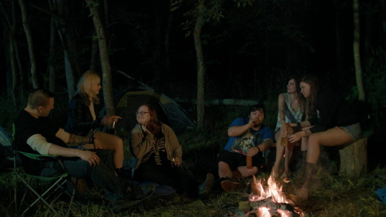 Brian Cornell, Nadia White, Hannah Herdt, Roman Jossart, Ayse Howard and Brittany Blanton in Don't Fuck in the Woods (2016)