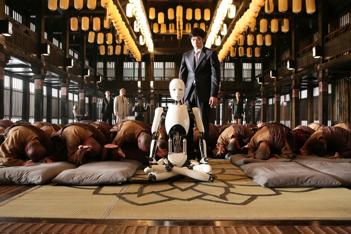 The RU-4 robot causes chaos at a monastery when it declares itself the incarnation of the Buddha in The Heavenly Creature episode, of Doomsday Book (2012)