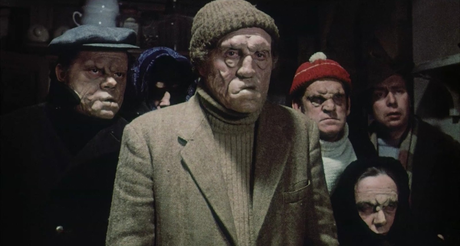 Villagers suffering from acromegaly in Doomwatch (1972)