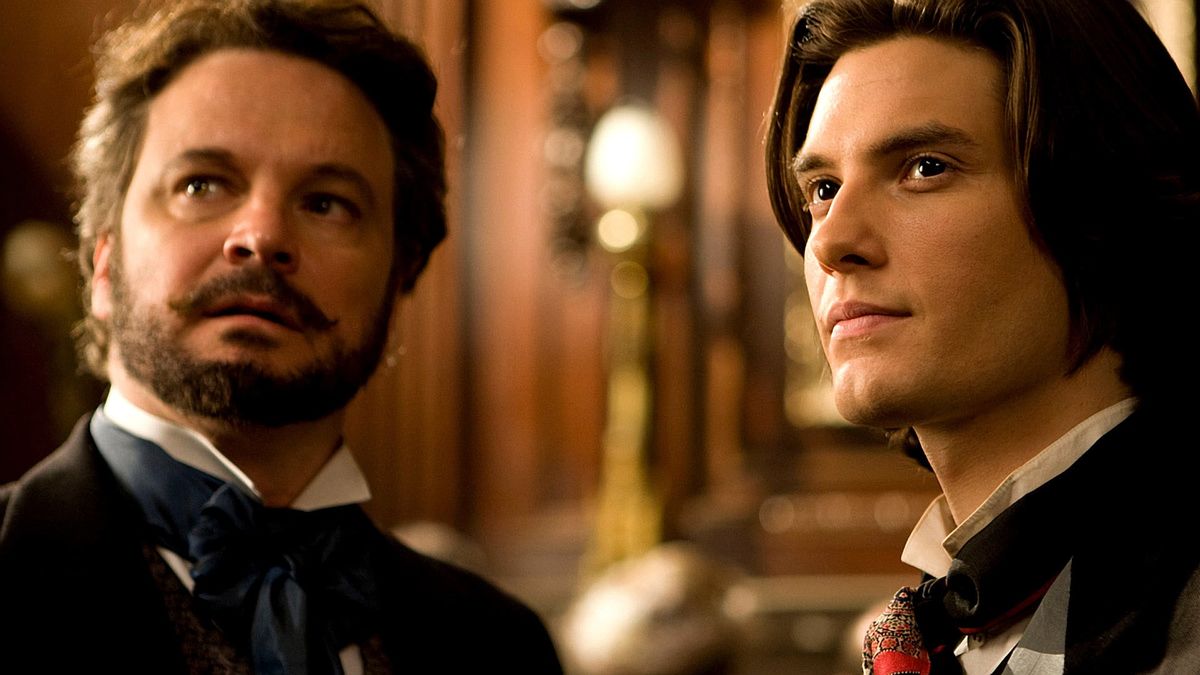 (l to r) Henry Wotton (Colin Firth) introduces Dorian Gray (Ben Barnes) to the world of pleasures in Dorian Gray (2009)