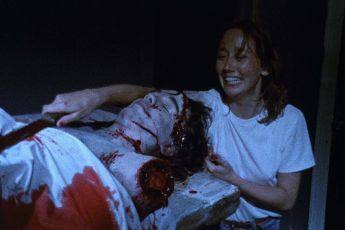 Laurie Lipinski finds a murdered victim in The Dorm That Dripped Blood (1982)