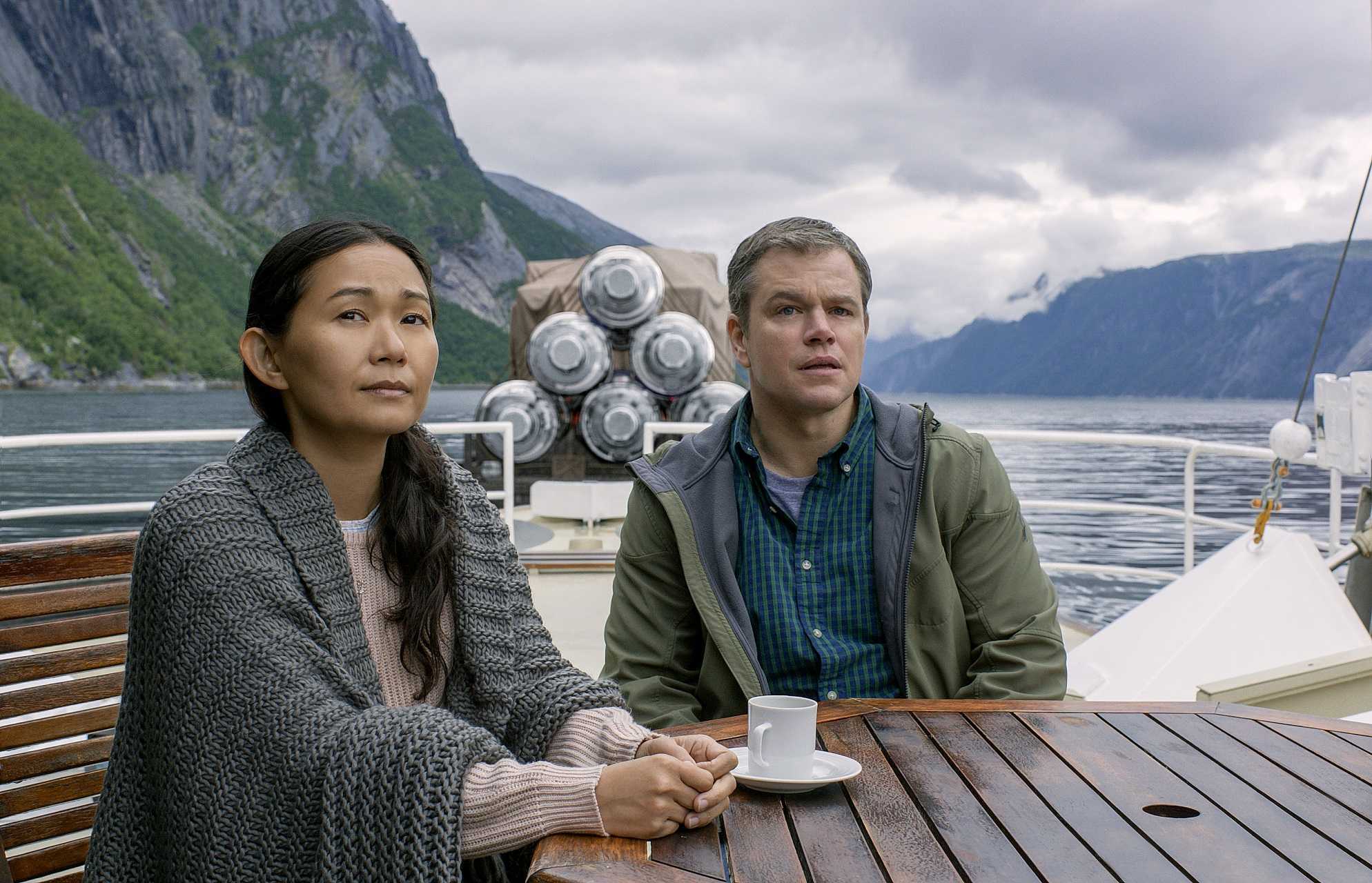 Matt Damon and Hong Chau in Downsizing (2017)