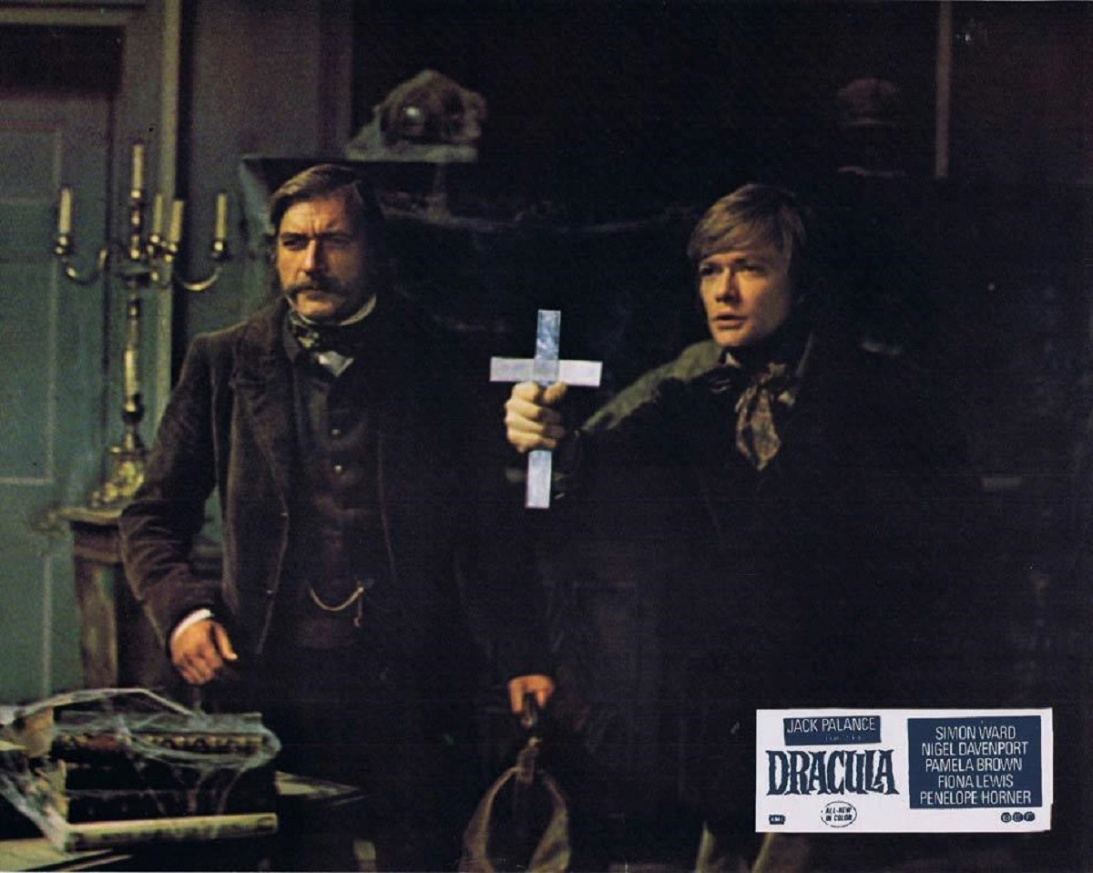 Vampires hunters - (l to r) Van Helsing (Nigel Davenport) and Arthur Holmwood (Simon Ward) in Dracula (1974)