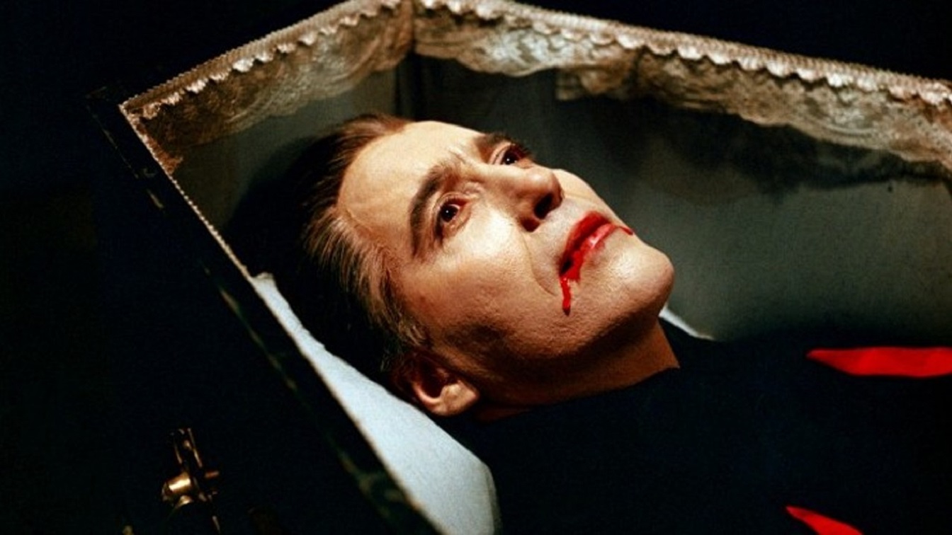 Dracula (Christopher Lee) rises from the grave in Dracula Has Risen from the Grave (1968)