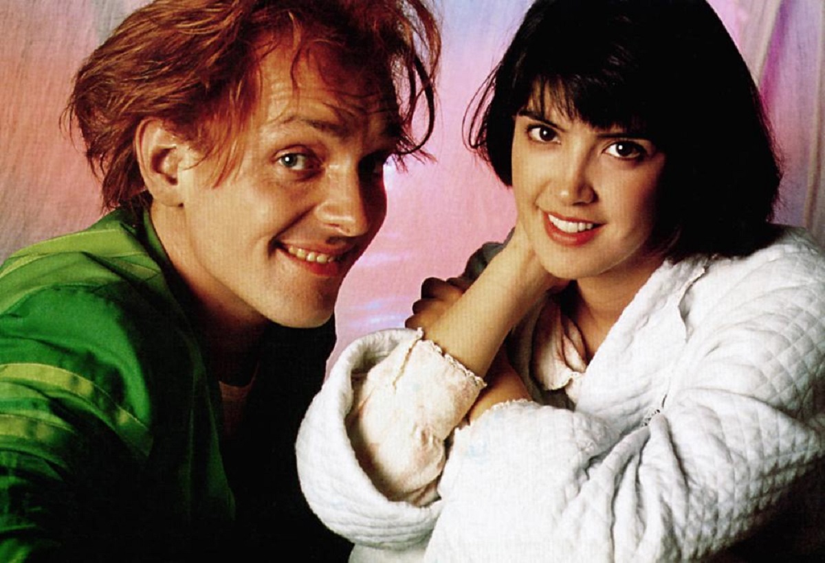 Phoebe Cates with Rik Mayall as Drop Dead Fred (1991)