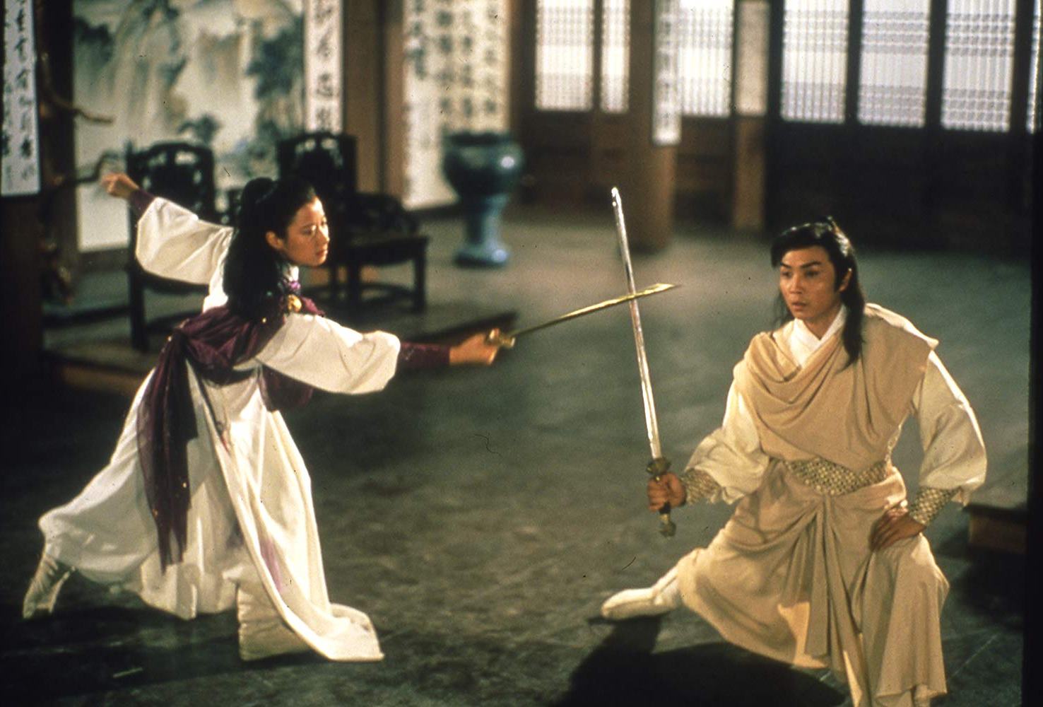 Flora Cheung and Damian Lau in combat in Duel to the Death (1983)