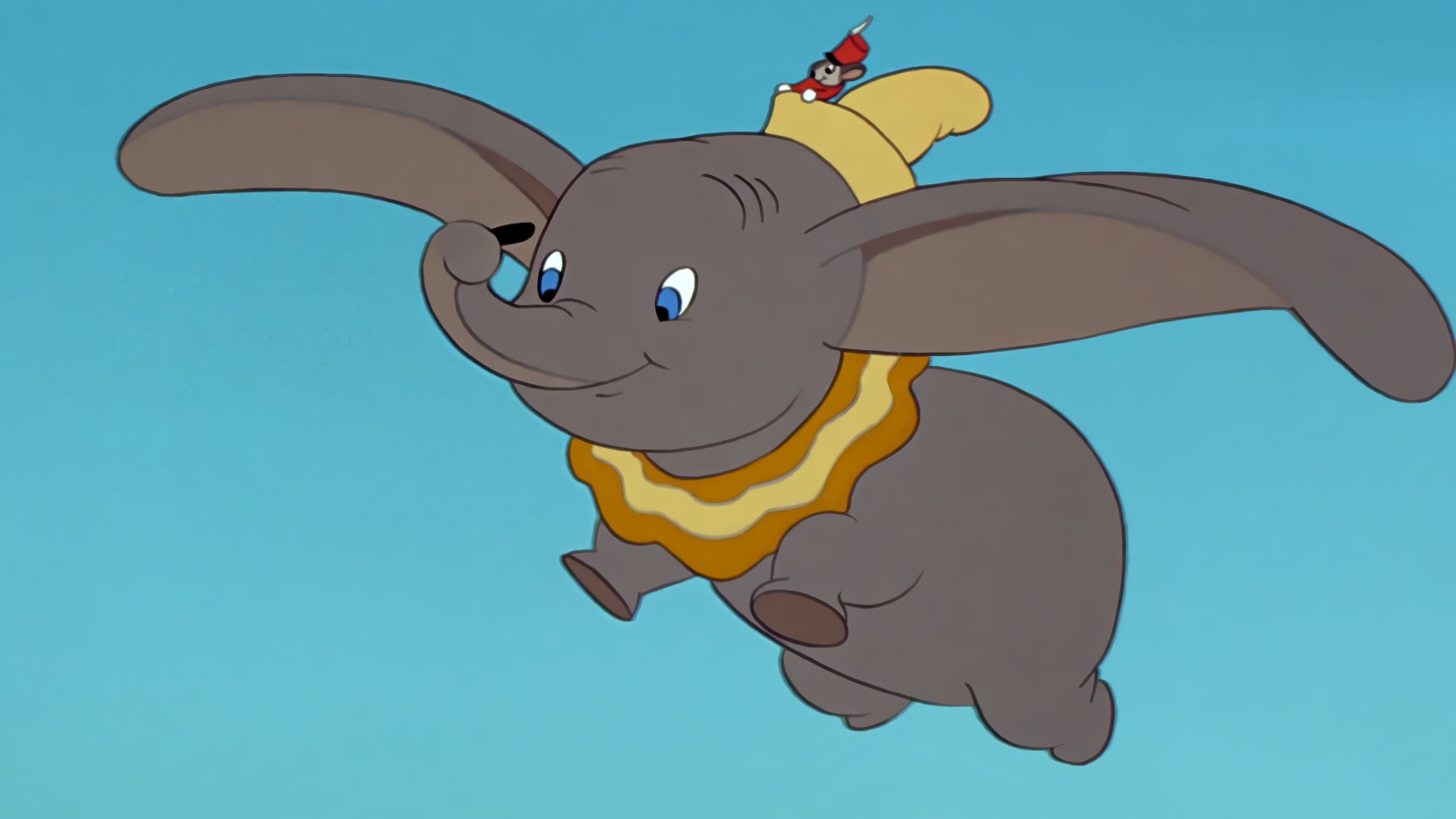 Dumbo and Timothy Mouse in flight in Dumbo (1941)