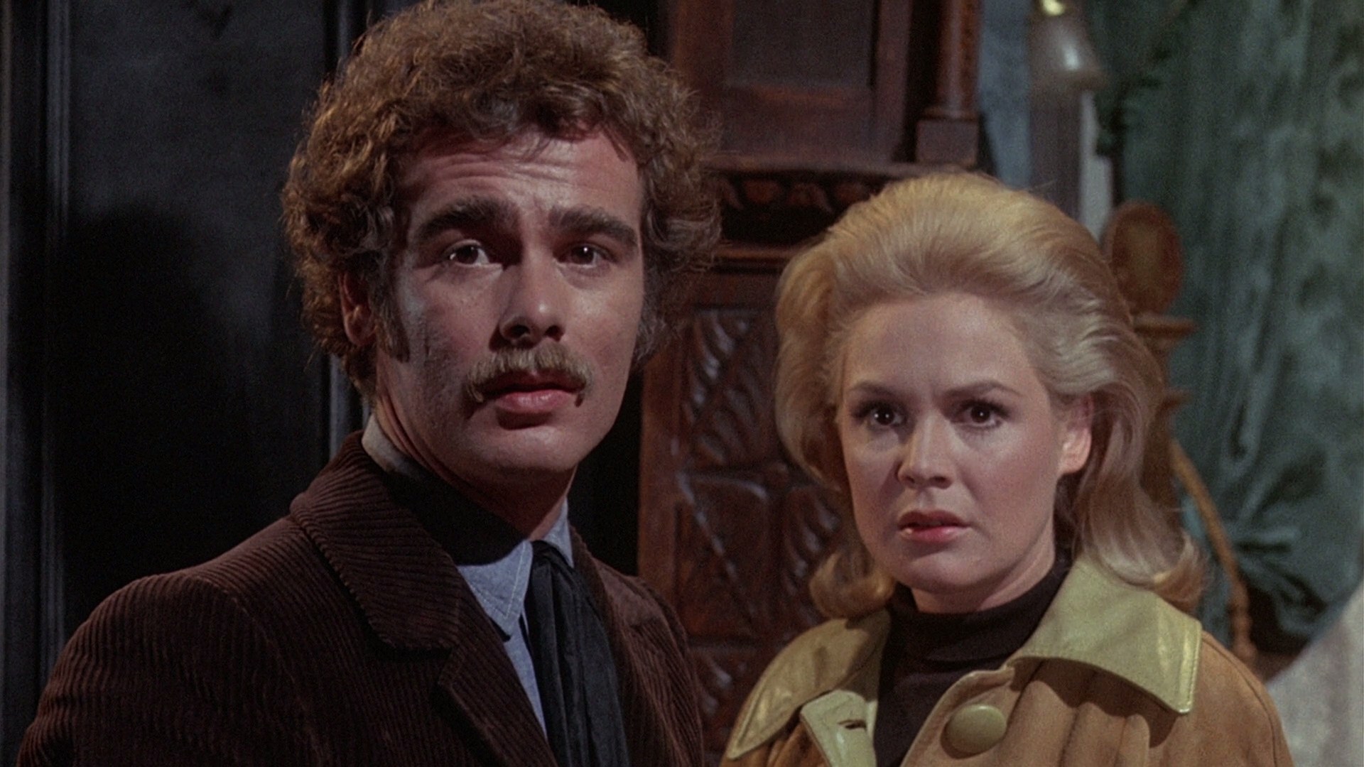 Wilbur Whateley (a young Dean Stockwell) and Sandra Dee in The Dunwich Horror (1969)