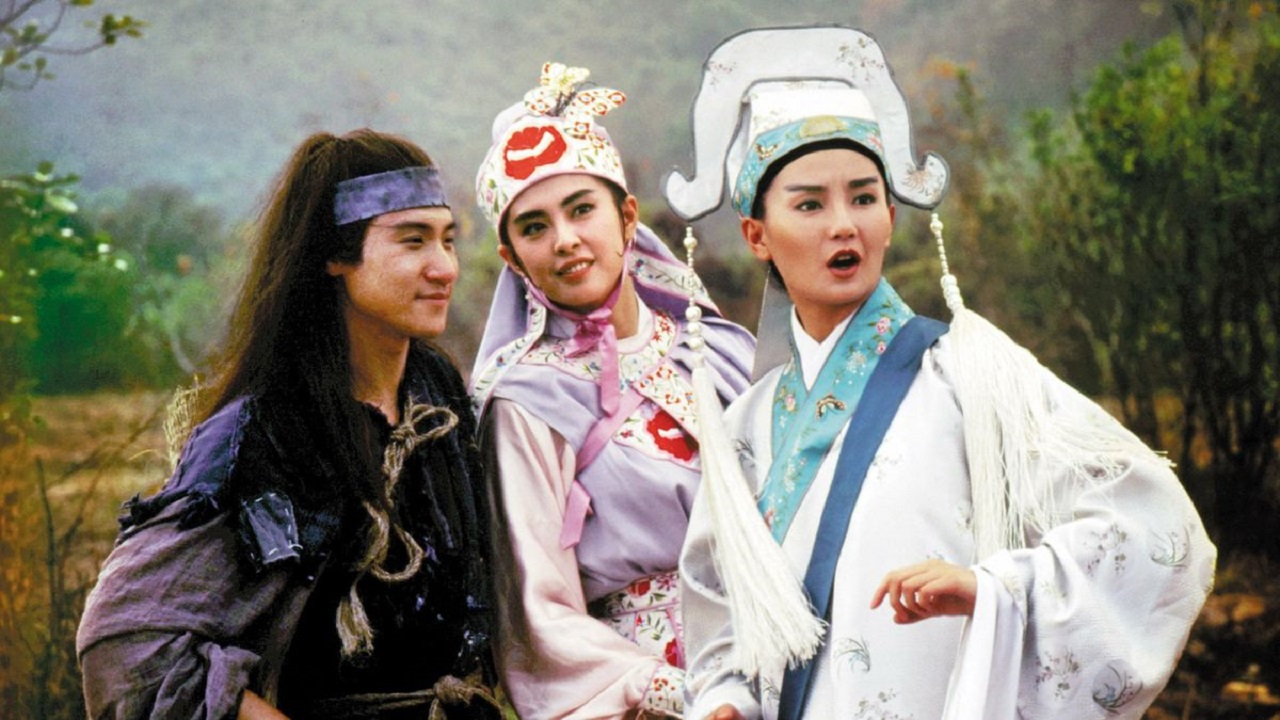 Jacky Cheung, Joey Wang and Maggie Cheung in The Eagle Shooting Heroes (1993)