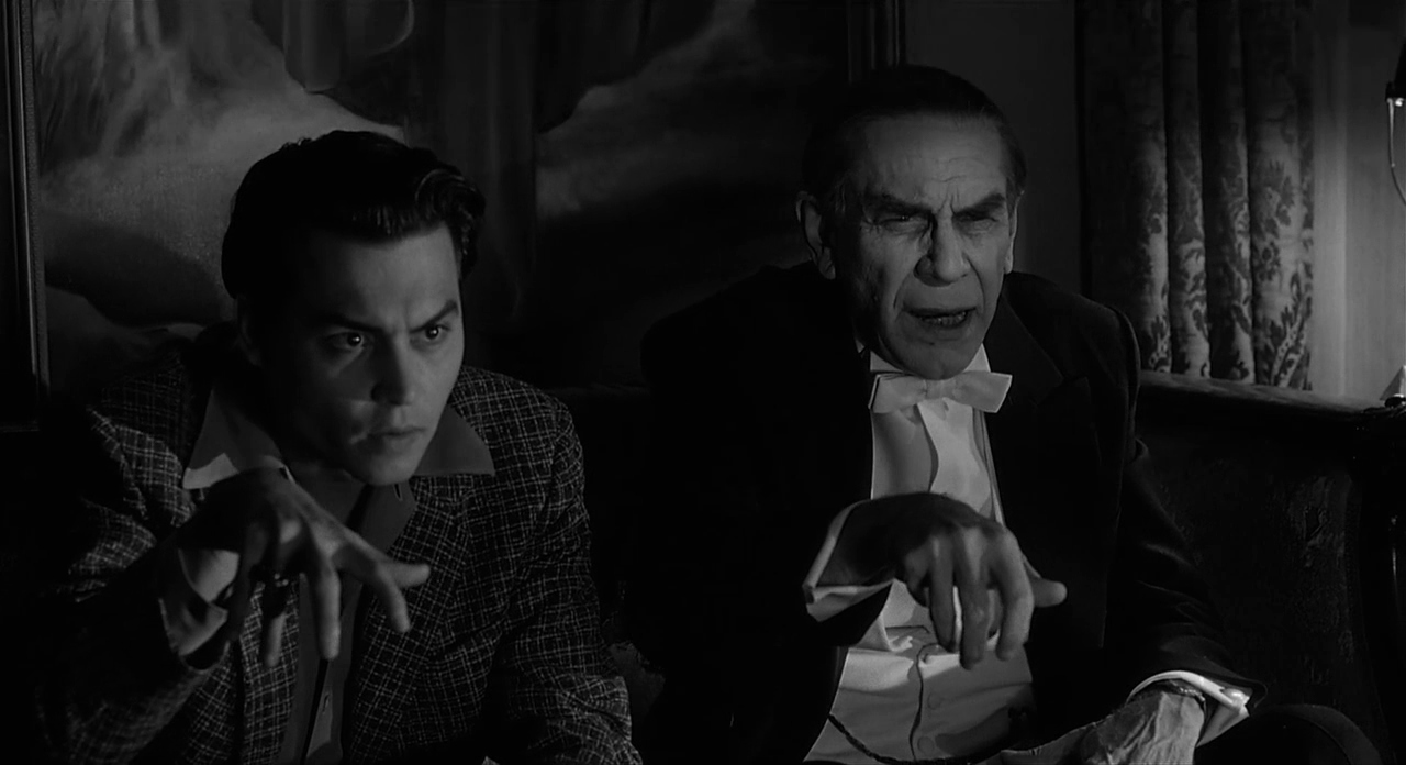 (l to r) Edward D. Wood Jr (Johnny Depp) and Bela Lugosi (Martin Landau) in Ed Wood (1994)