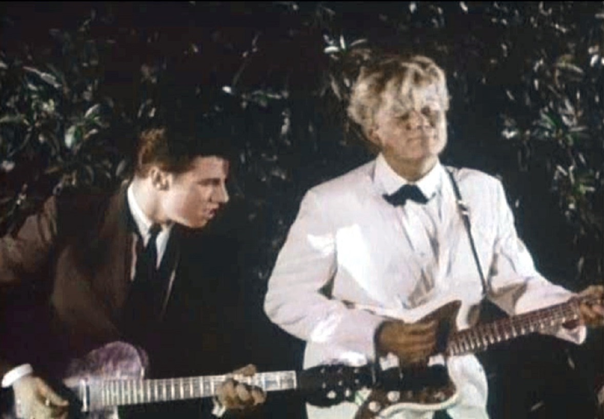 Arch Hall Jr (r) playing with his rock'n'roll band in Eegah (1962)