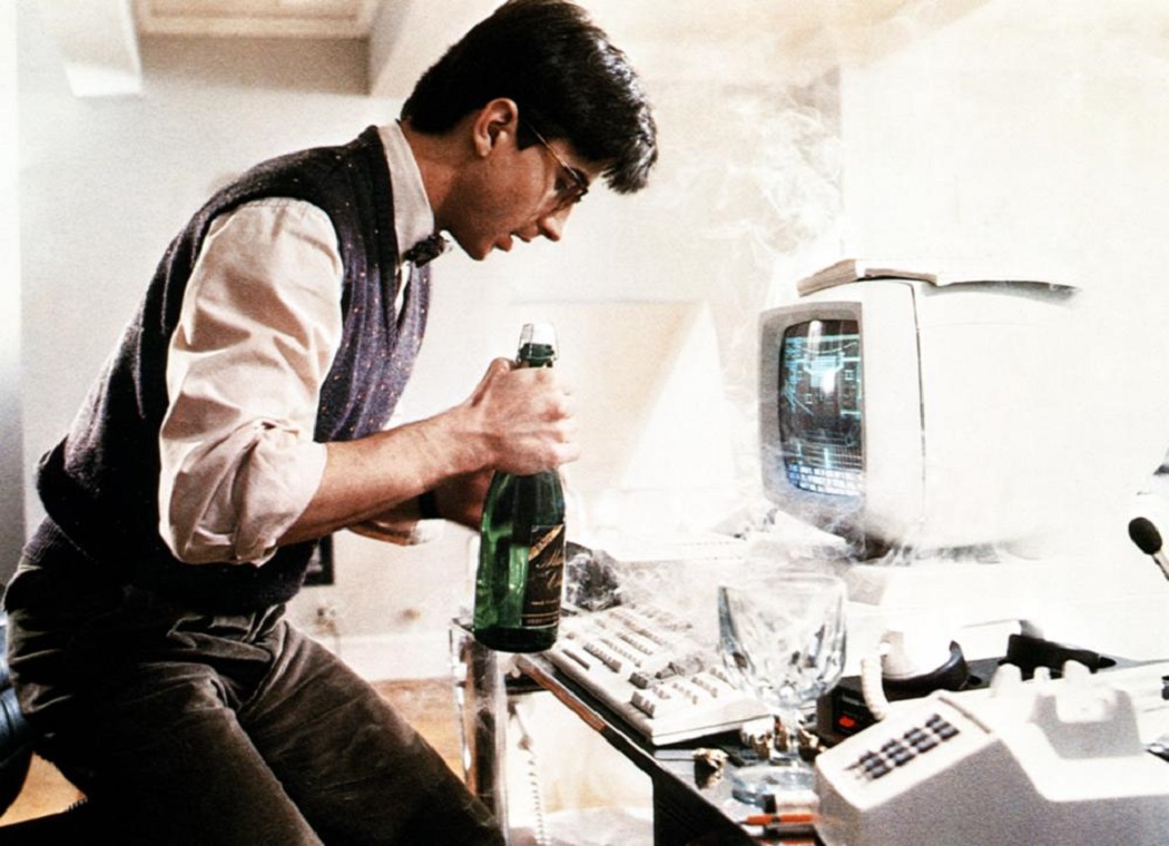 Lenny Von Dohlen's home computer gains sentience after he accidentally spills champagne on it in Electric Dreams (1984)