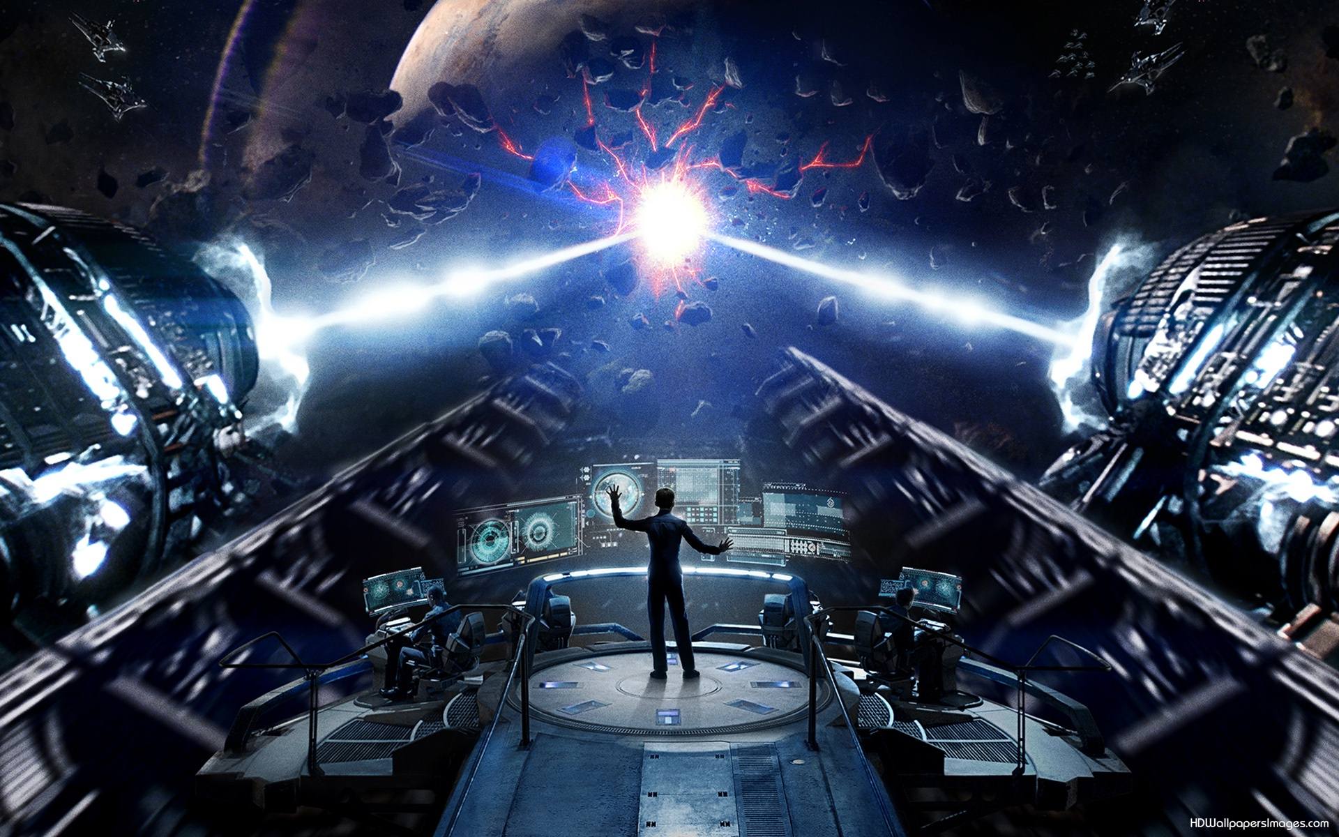 Ender (Asa Butterfield) in war games simulator in Ender's Game (2013)