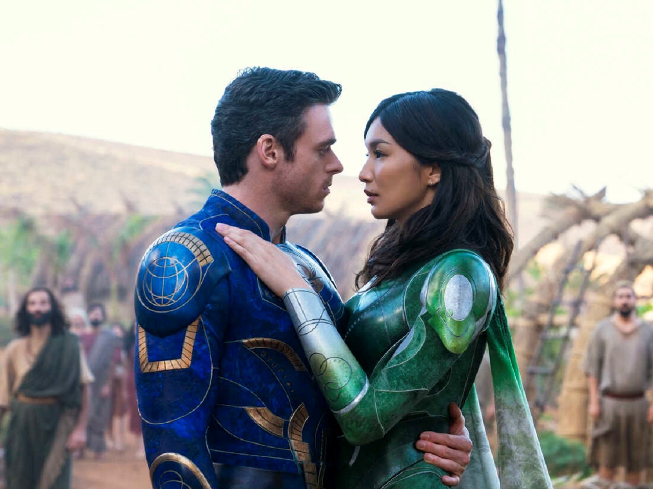 Ikaris (Richard Madden), and Sersi (Gemma Chan) in Eternals (2021)