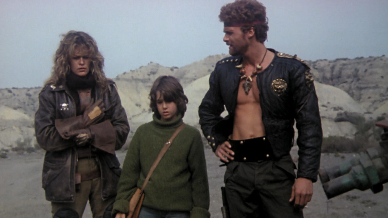 Trash (Alicia Moro), Tommy (Luca Venantini) and Alien (Robert Iannucci) in The Exterminators of the Year 3000 (1983)