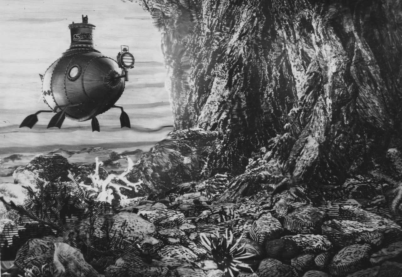 The submarine with finned paddles in The Fabulous World of Jules Verne (1958)