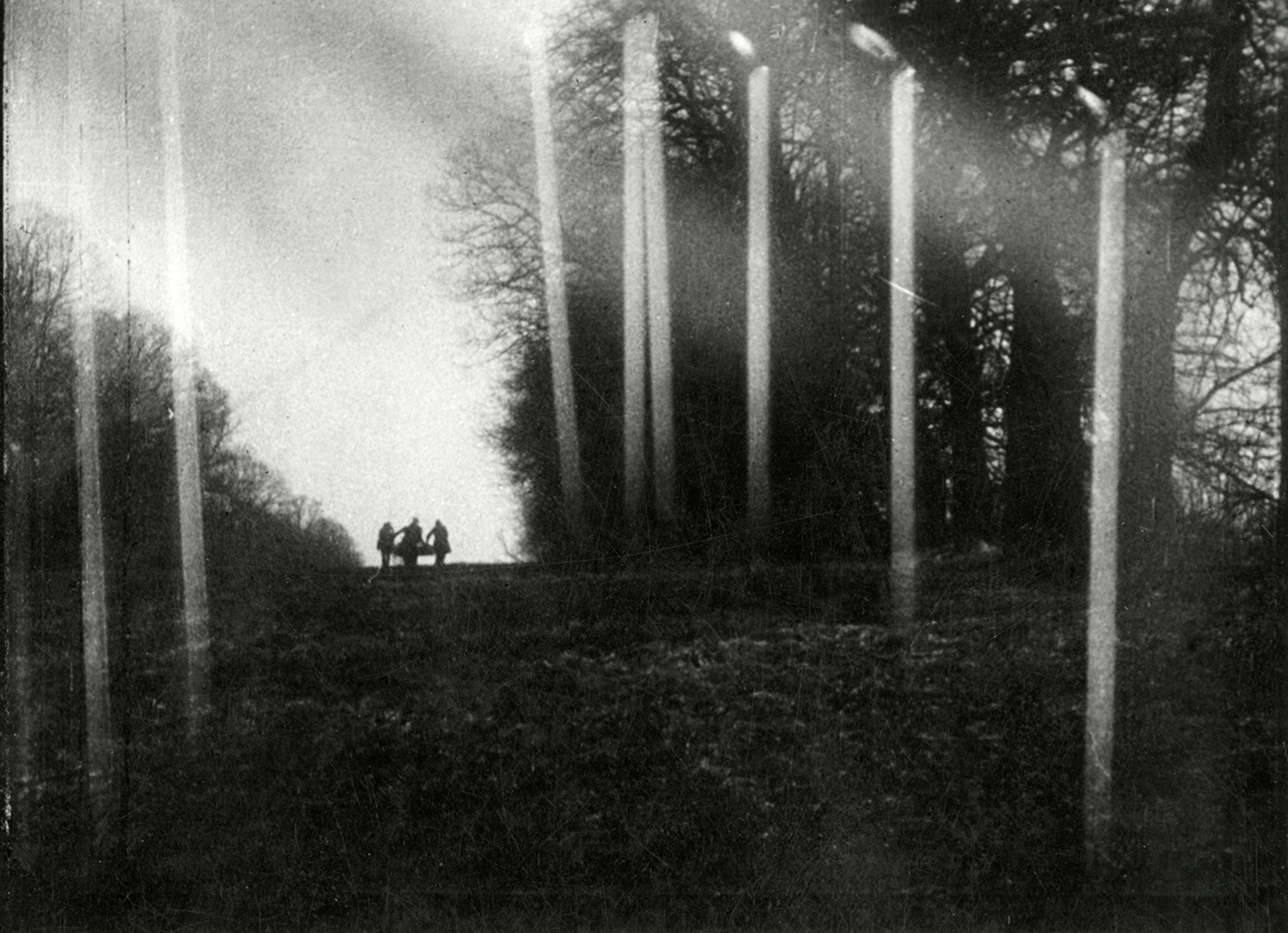 The funeral cortege with superimposed candles in The Fall of the House of Usher (1928)