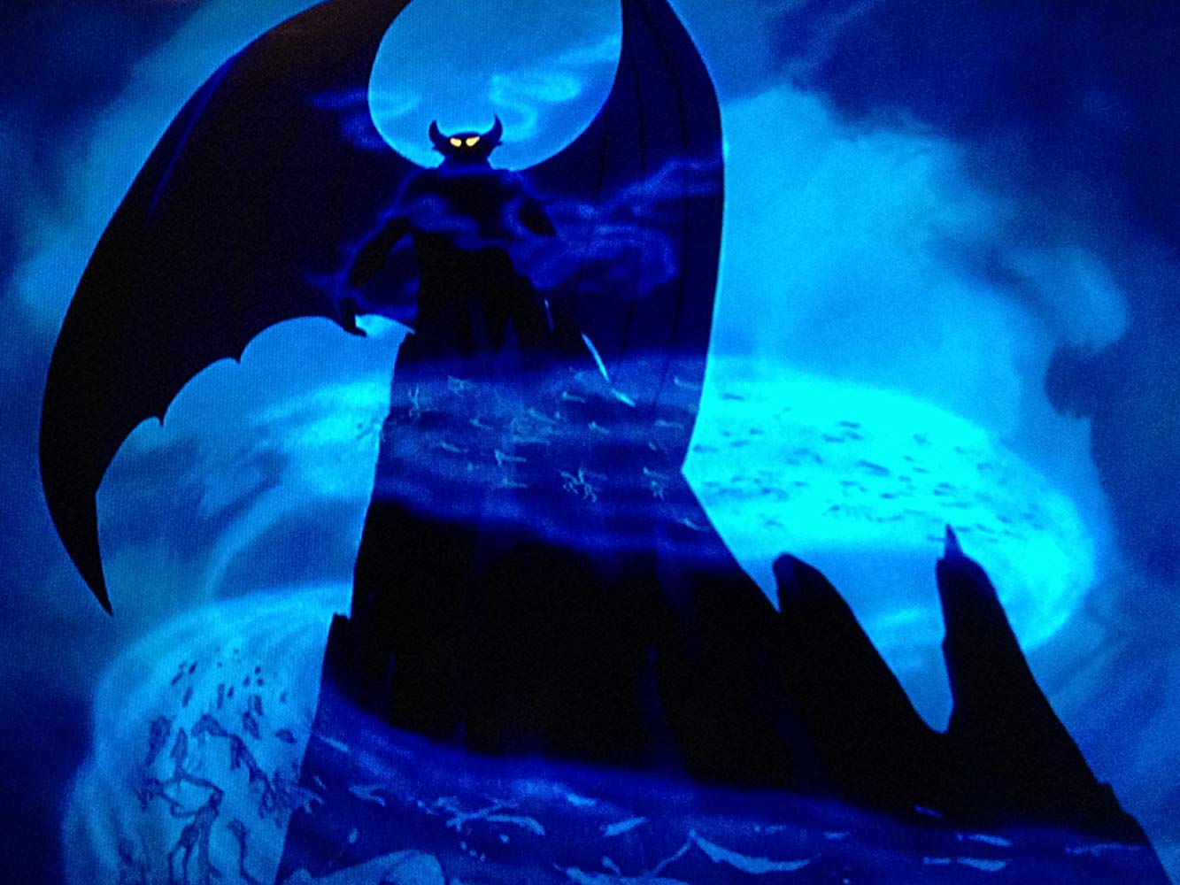 The demon conjures the souls of the dead in the Night on Bald Mountain episode of Fantasia (1940)