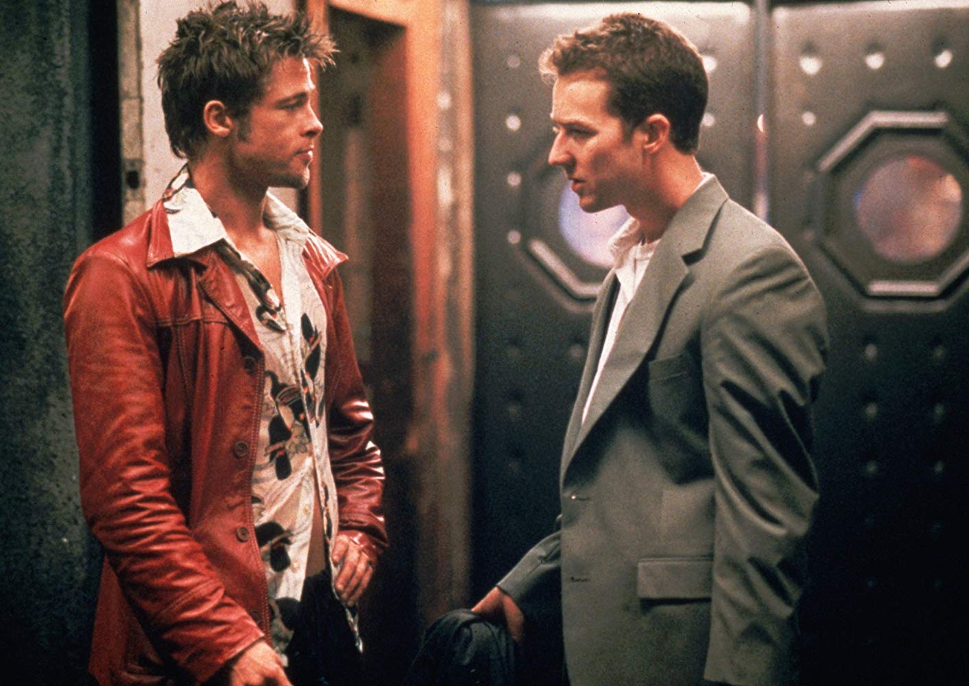 Tyler Durden (Brad Pitt) and Jack (Edward Norton) in Fight Club (1999)