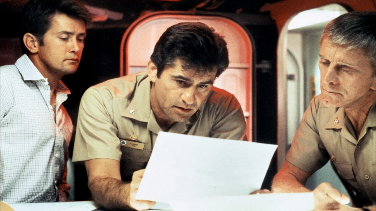 Martin Sheen, James Farentino and Kirk Douglas in The Final Countdown (1980)