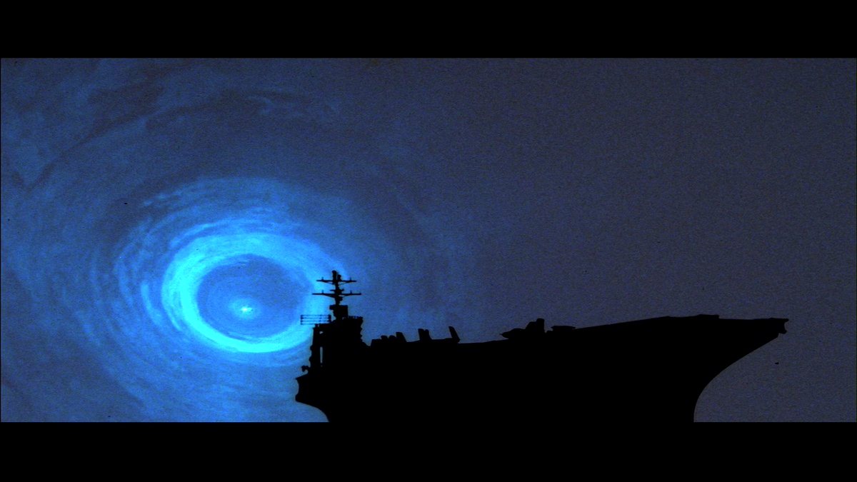 The USS Nimitz passes through the time warp in The Final Countdown (1980)