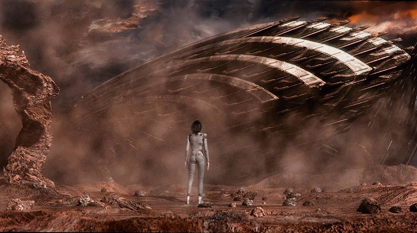 Aki at the site of the alien ship in Final Fantasy: The Spirits Within (2001)