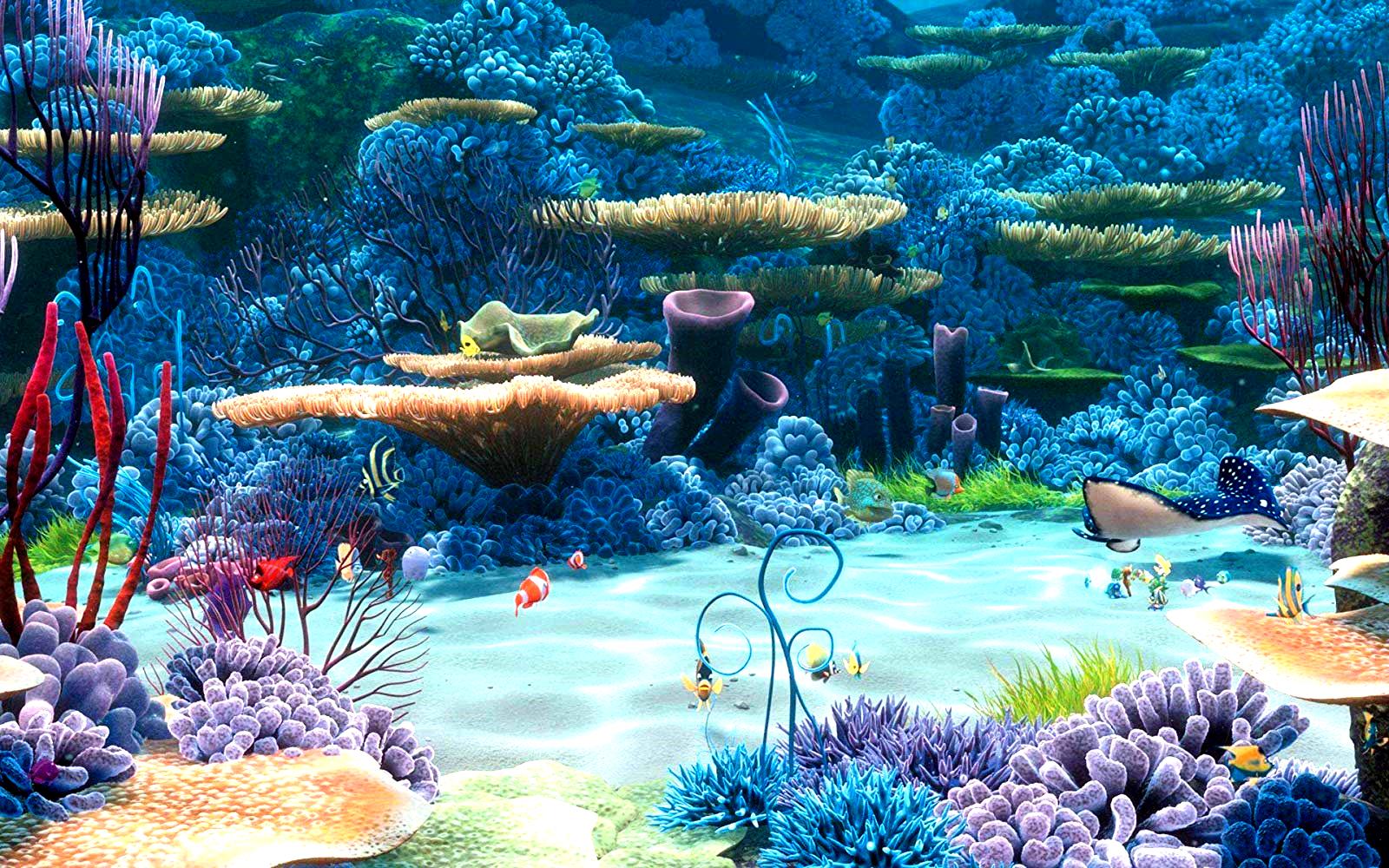 An example of the film's amazingly colourful underwater palette in Finding Nemo (2003)