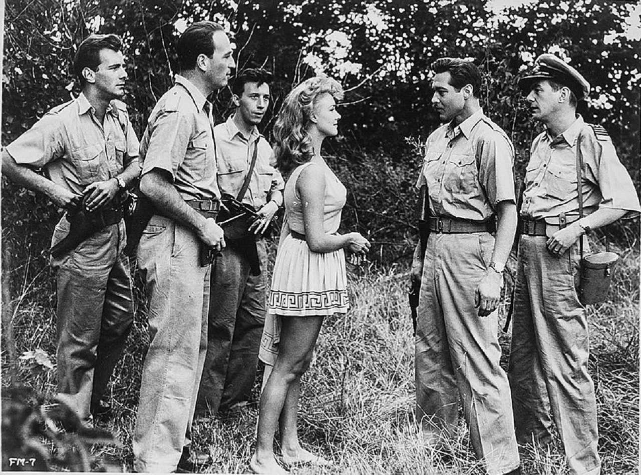 Rodney Diak, Sydney Talfer, Harry Fowler, Susan Shaw, Anthony Dexter and Paul Carpenter in Fire Maidens of Outer Space (1956)