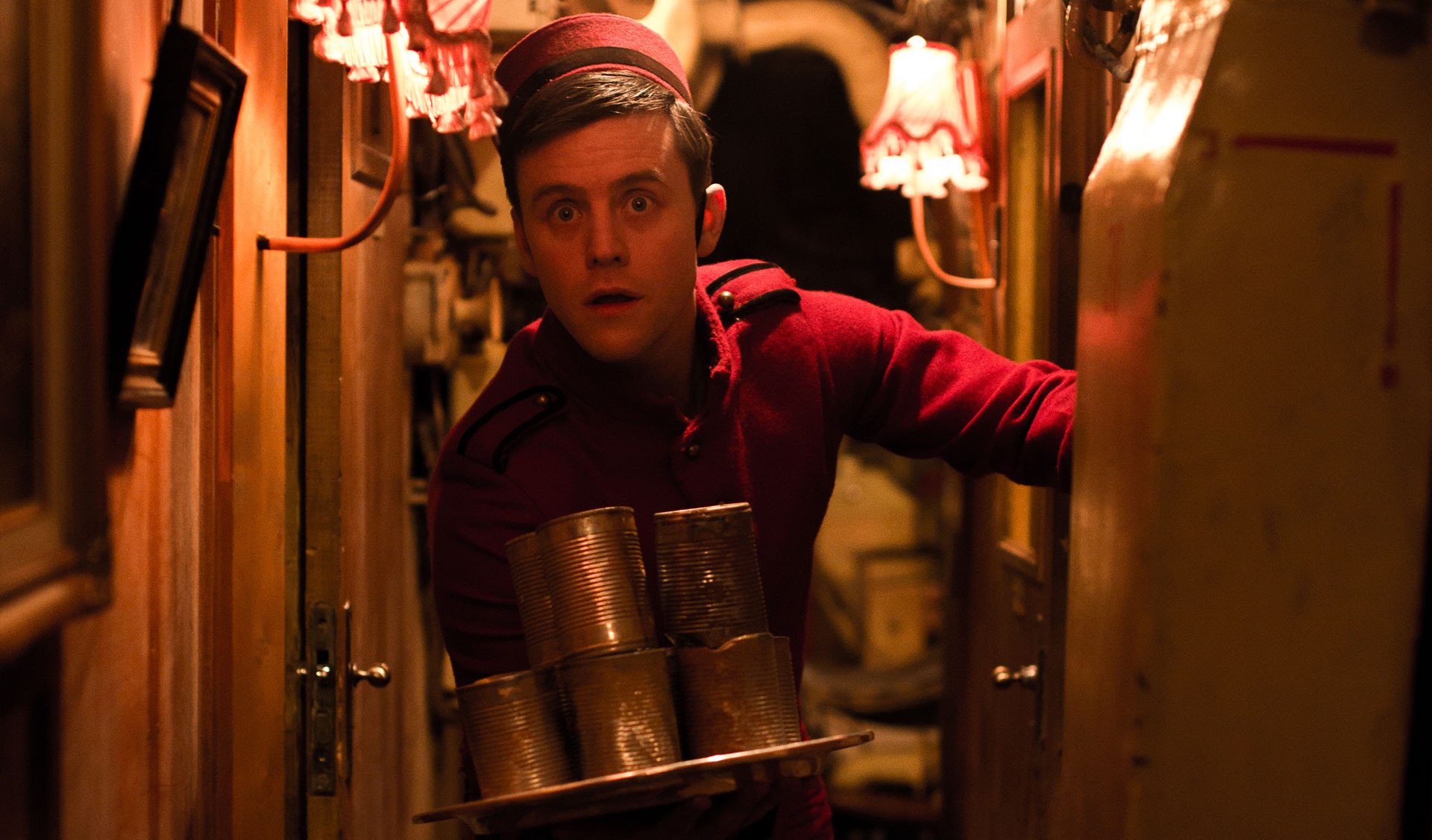 Cerith Flinn as the bellboy Bernard in The Fitzroy (2017)