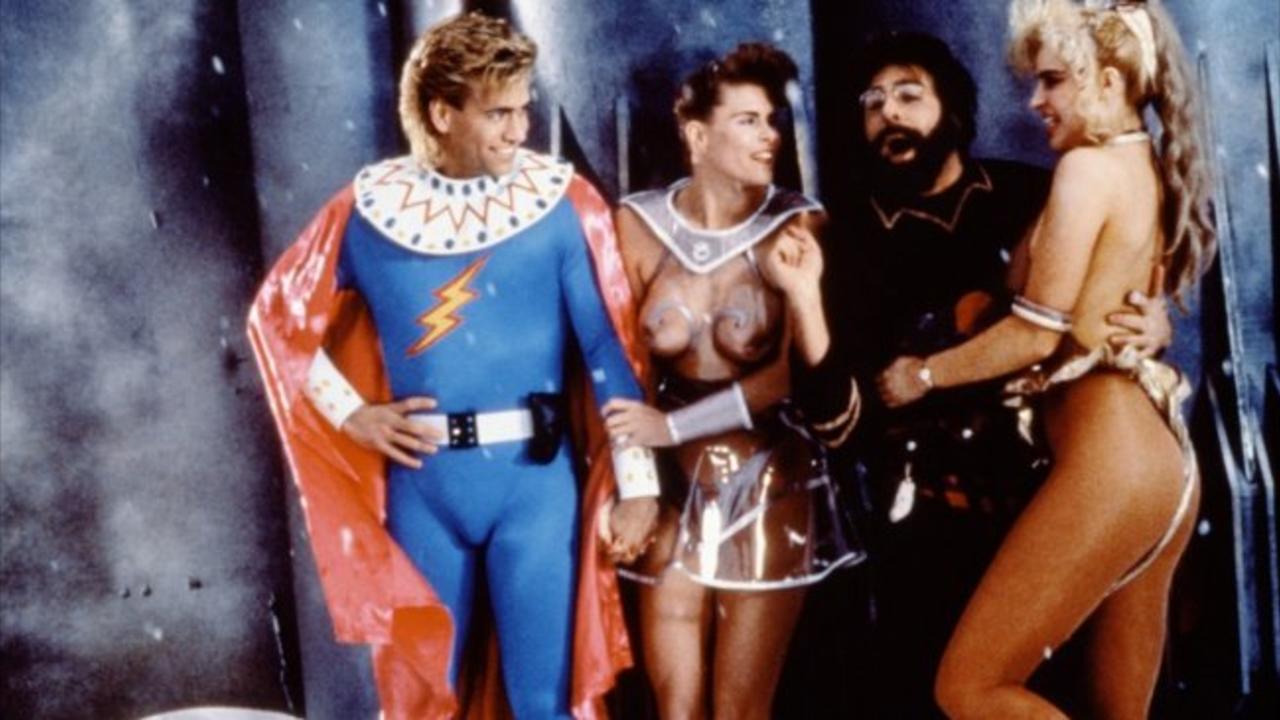 Flesh Gordon (Vince Murdocco) (l) back for more adventures in Flesh Gordon and the Cosmic Cheerleaders (1991)