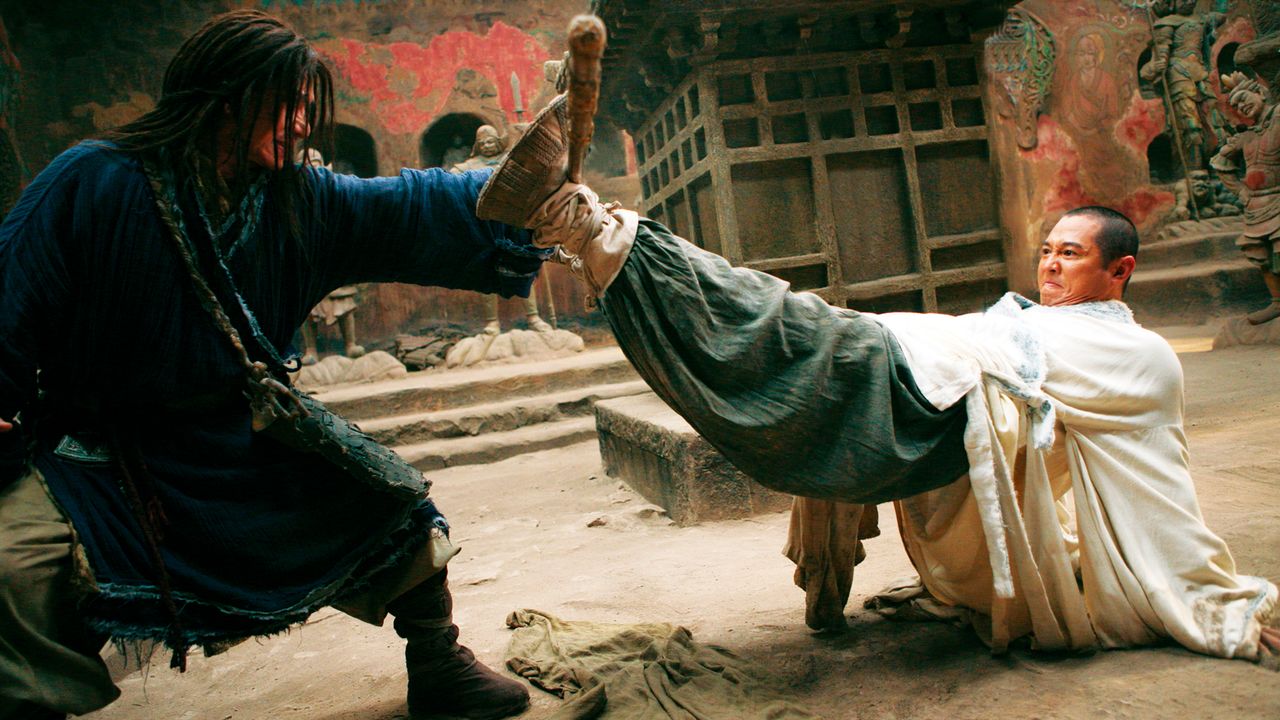 Jackie Chan and Jet Li fight one another in The Forbidden Kingdom (2008)