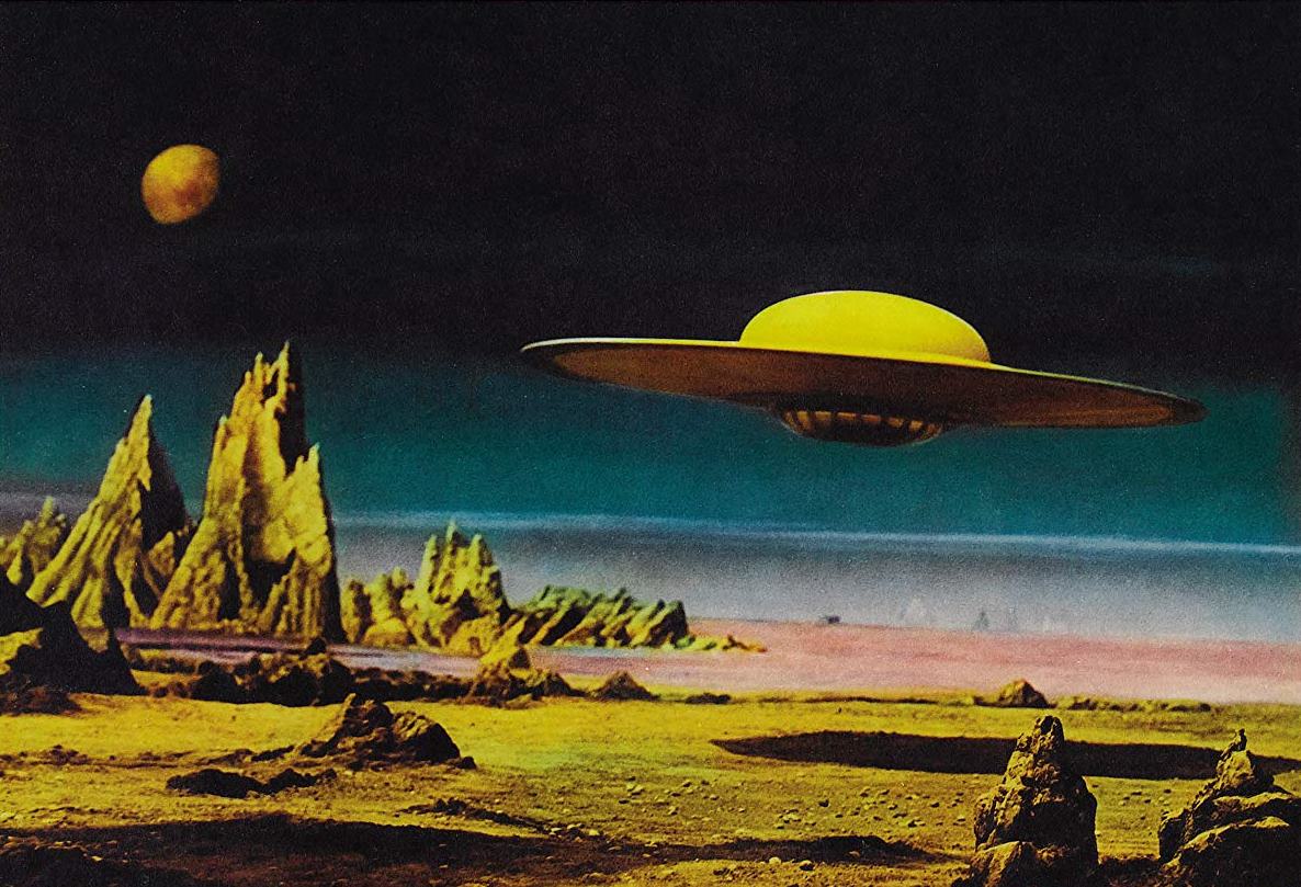 Earth interplanetary cruiser C57D lands on Altair IV in Forbidden Planet (1956)