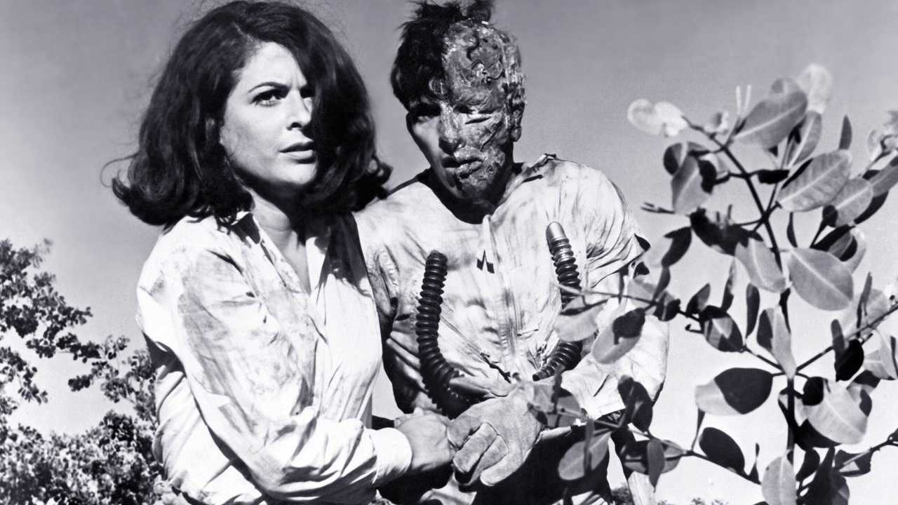 Android astronaut Frank Saunders (Robert Reilly) and Nancy Marshall in Frankenstein Meets the Spacemonster (1965)