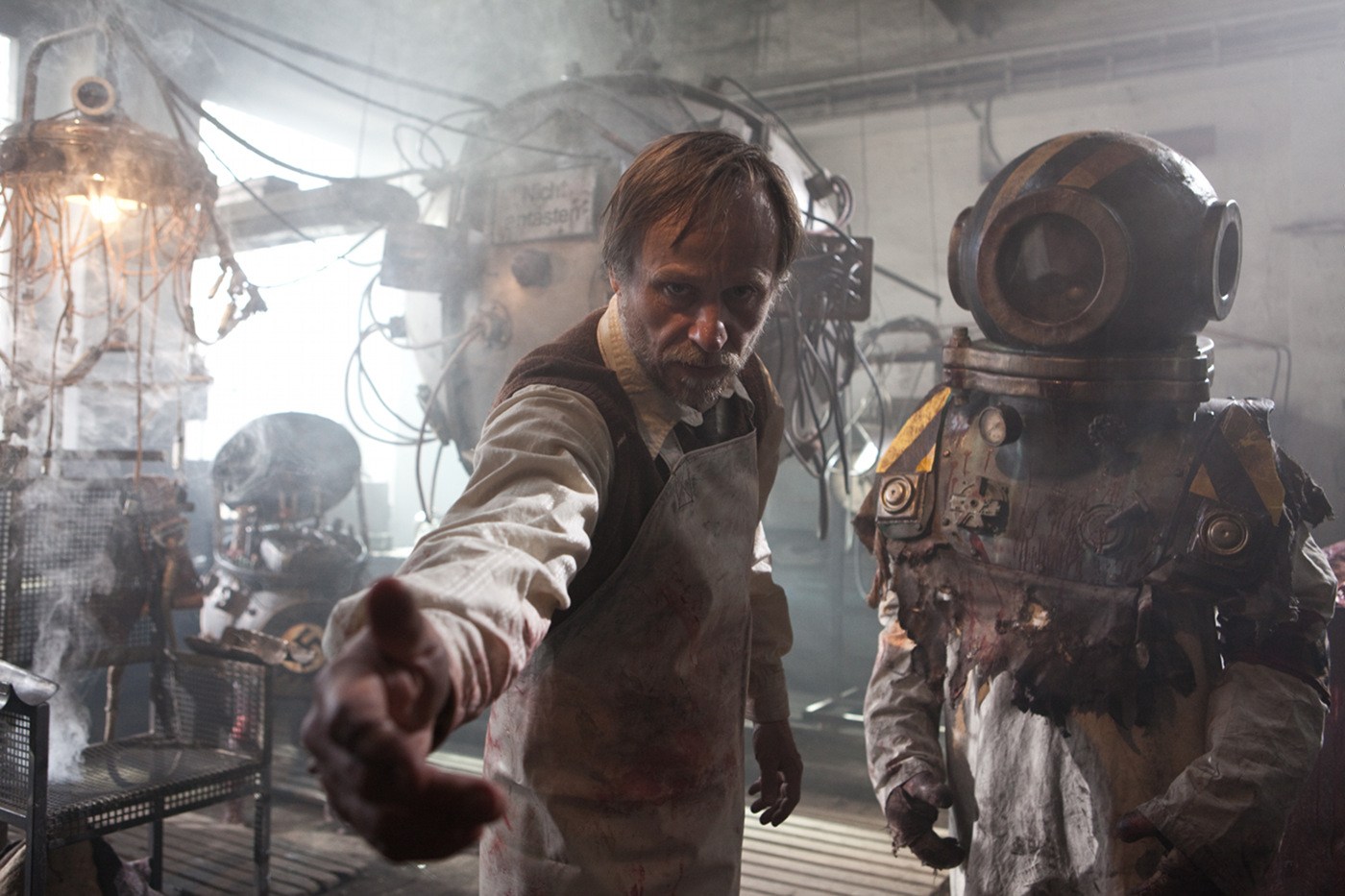 Viktor Frankenstein (Karel Rodin) surrounded by his creations in Frankenstein's Army (2013)