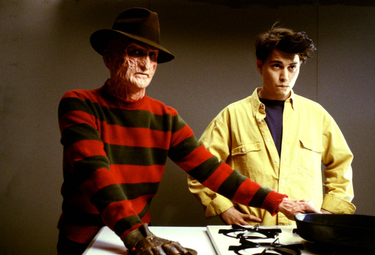 Freddy Krueger (Robert Englund) and a cameoing Johnny Depp in Freddy's Dead: The Final Nightmare (1991)