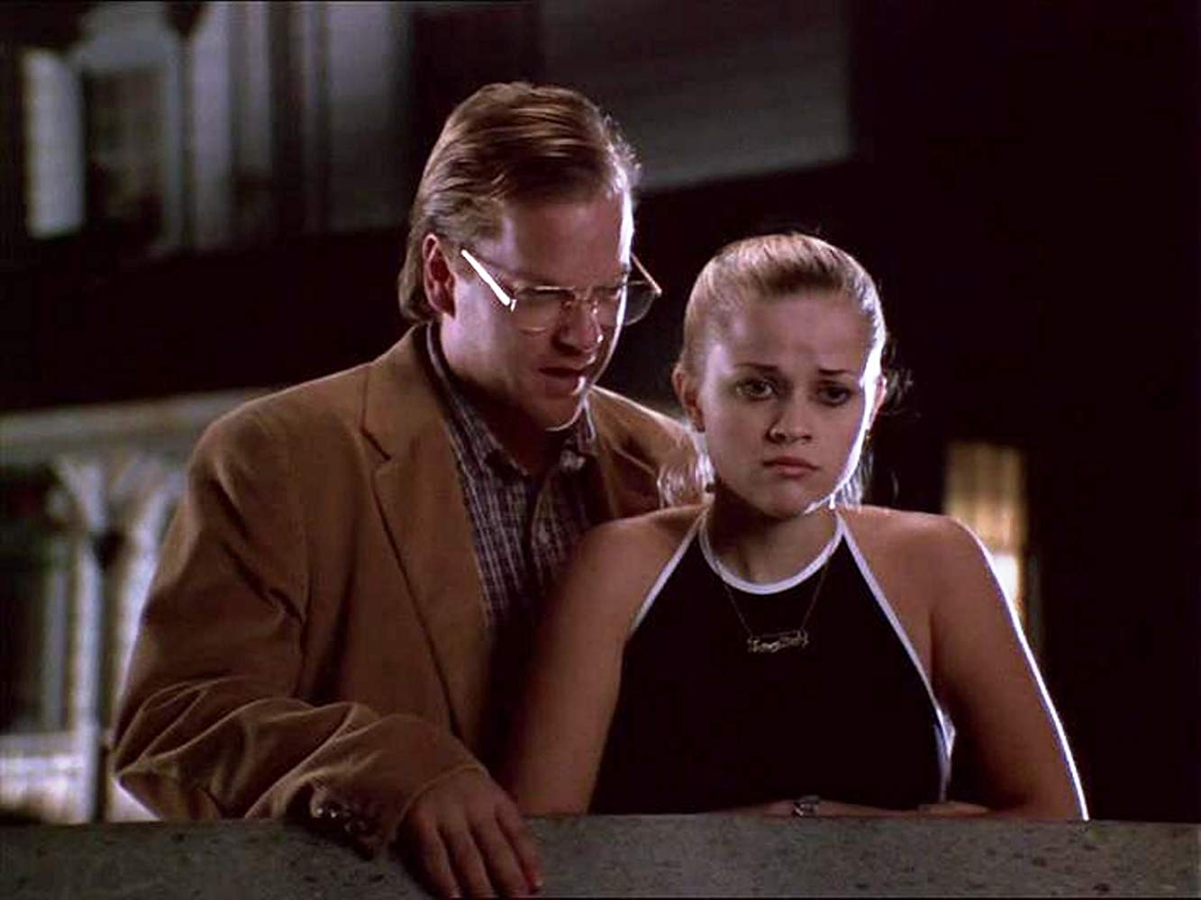 Reese Witherspoon menaced by the Big Bad Wolf, Kiefer Sutherland's serial killer Bob Wolverton in Freeway (1996)