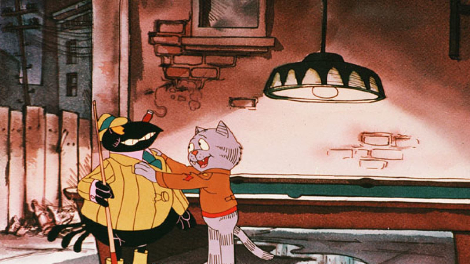 Fritz and one of the Black crows of Harlem in Fritz the Cat (1972)