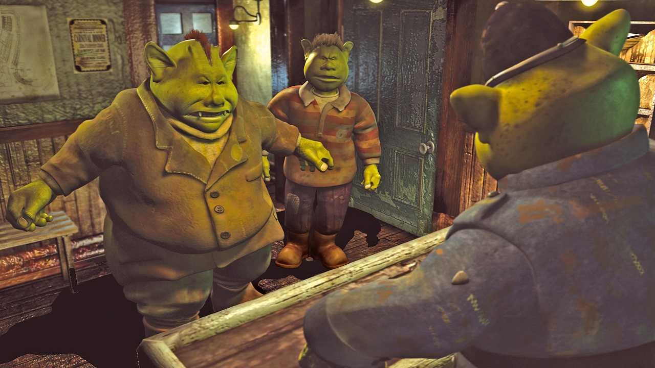 Fungus (Mak Wilson) and his son Mould (Jordan Metcalfe) in Fungus the Bogeyman (2004)