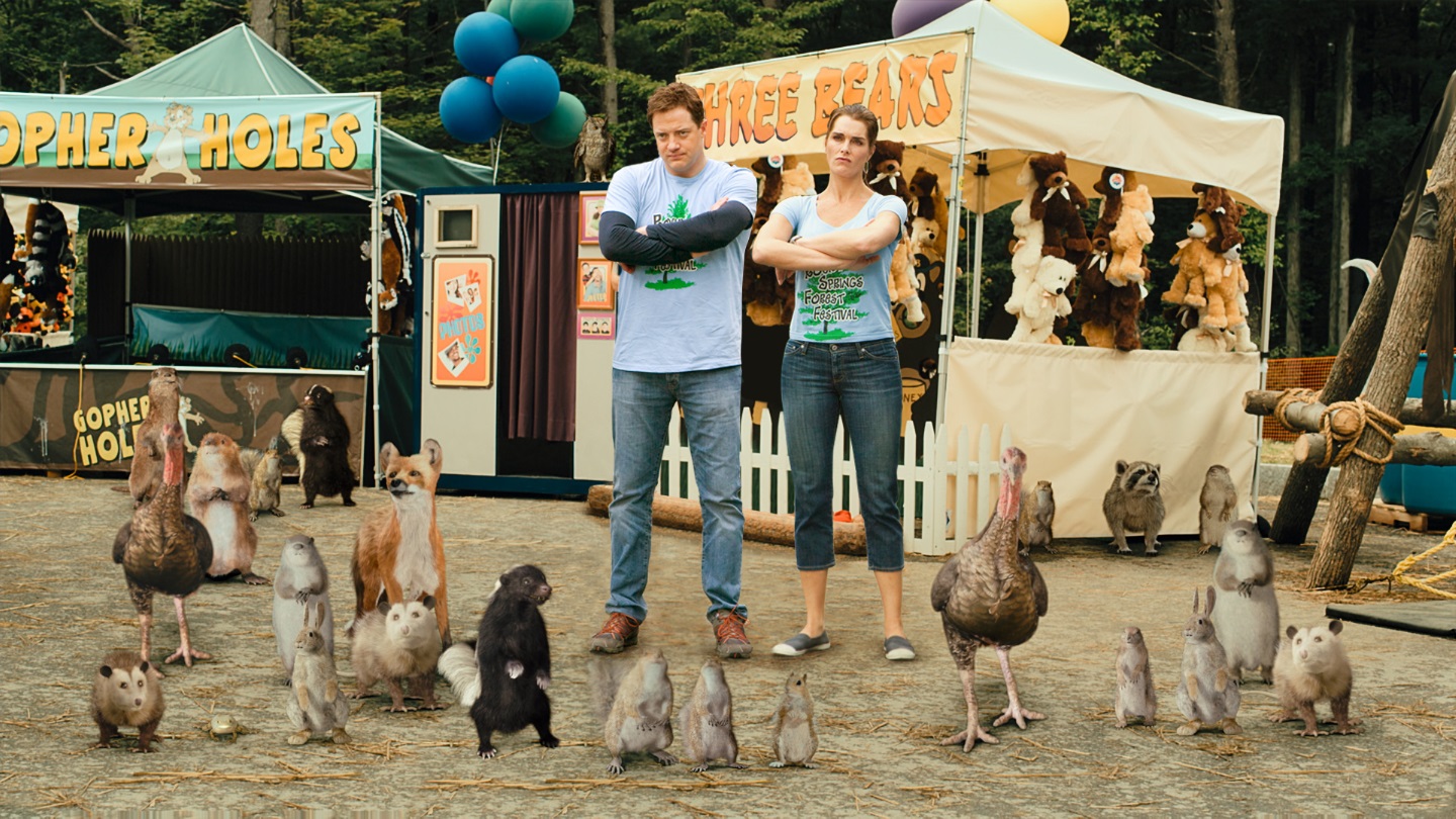 Brendan Fraser and Brooke Shields vs the animals in Furry Vengeance (2010)