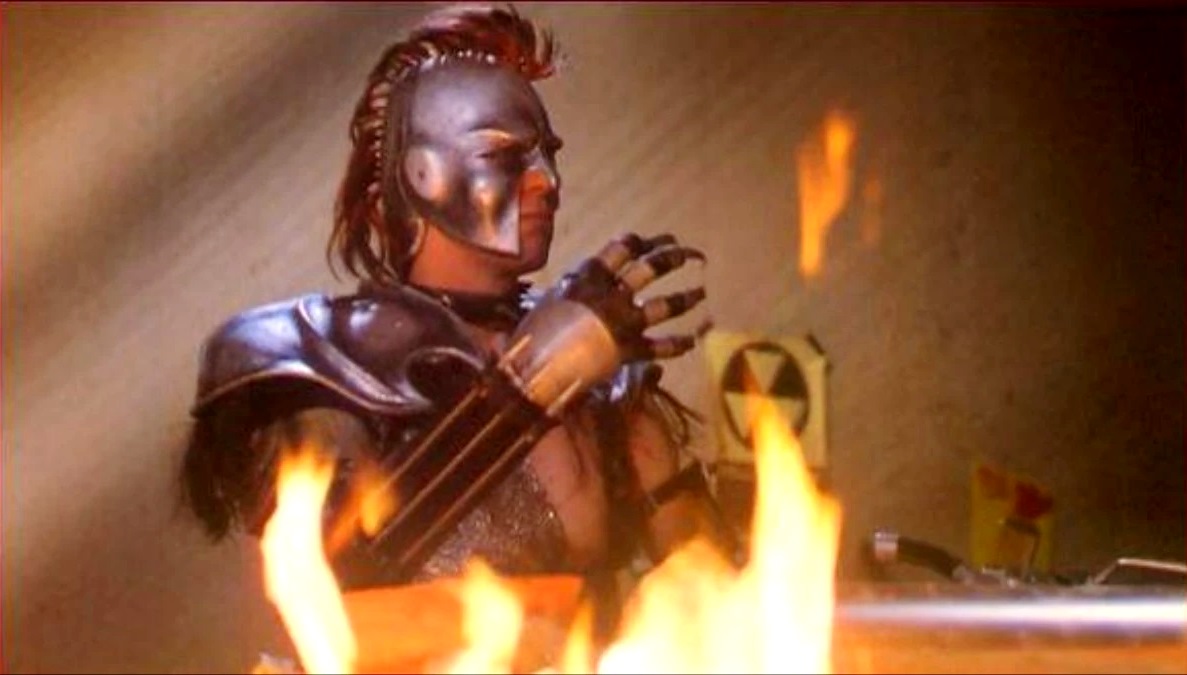 Edwin Neal as the cyborg Splatter in Future-Kill (1984)