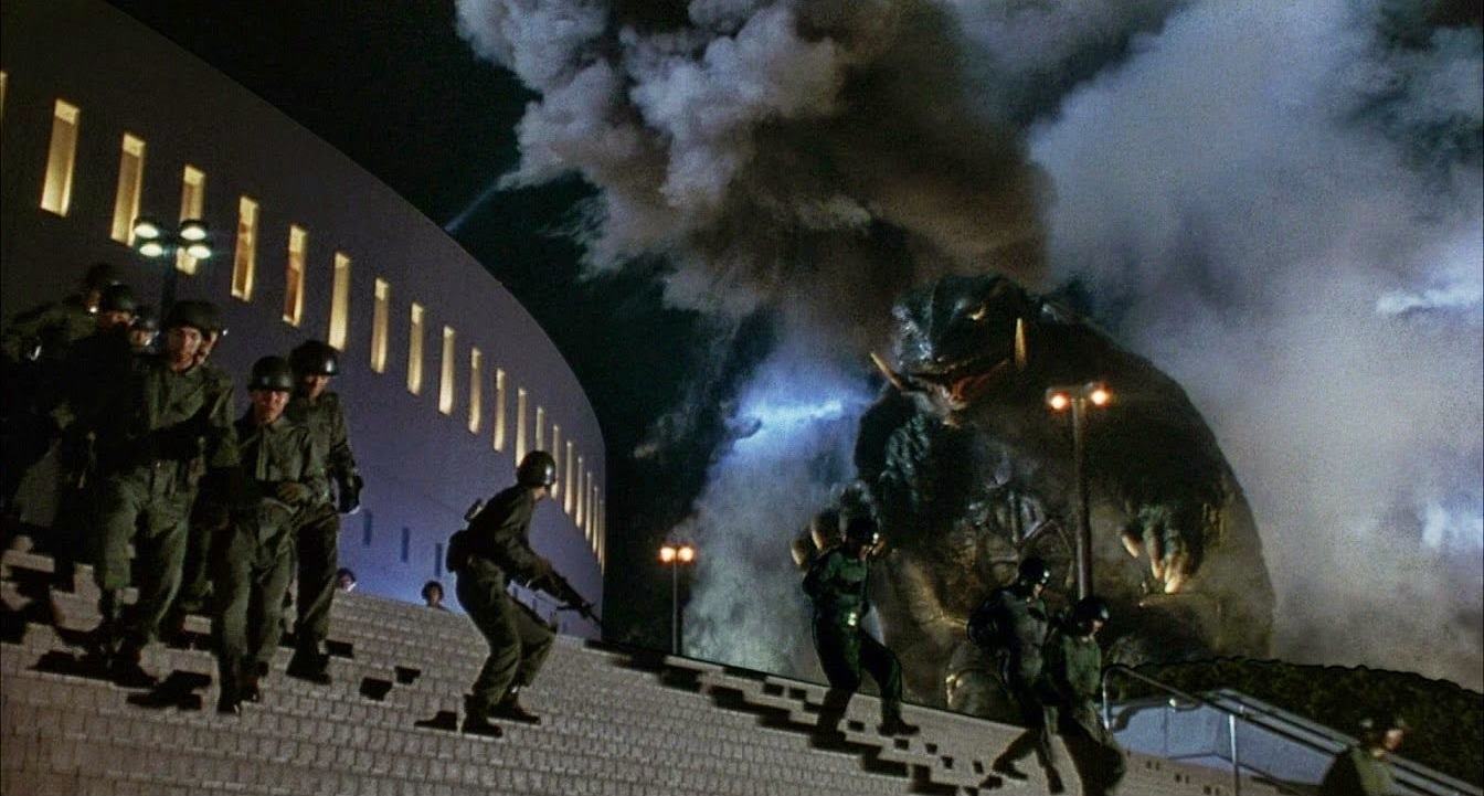 Gamera on the attack in Gamera, The Guardian of the Universe (1995)