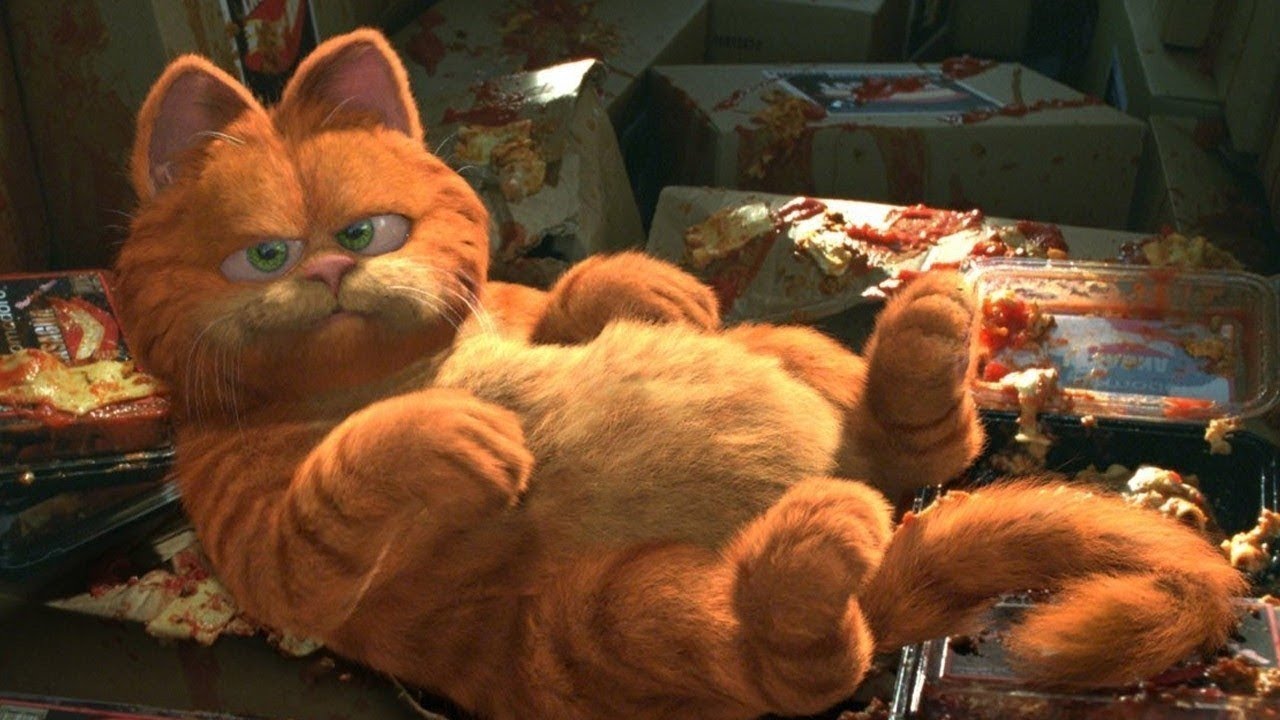 A CGI Garfield (voiced by Bill Murray) in Garfield (2004)