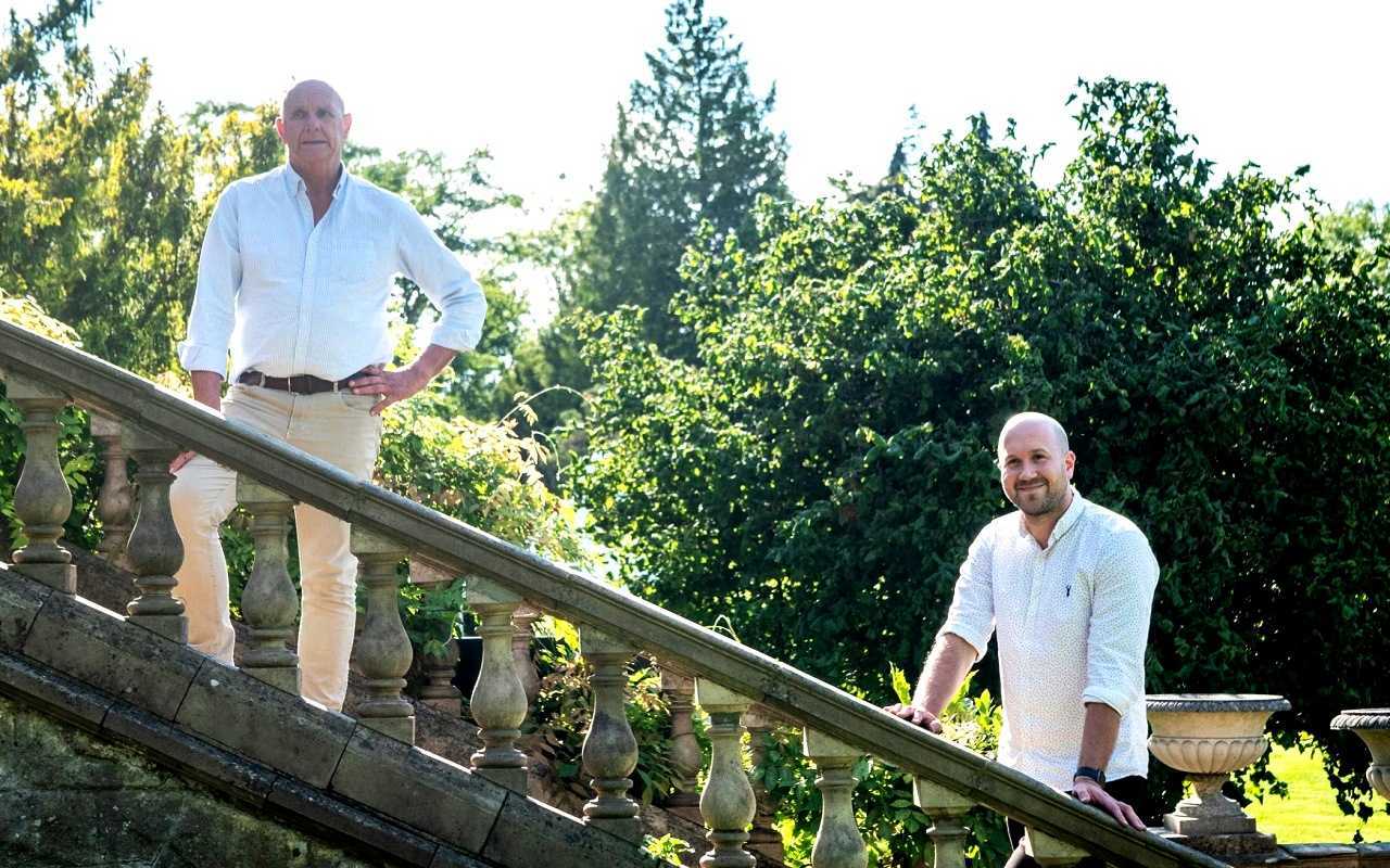 Gerry Anderson and Jamie Anderson in the grounds of Pinewood Studios in Gerry Anderson: A Life Uncharted (2022)