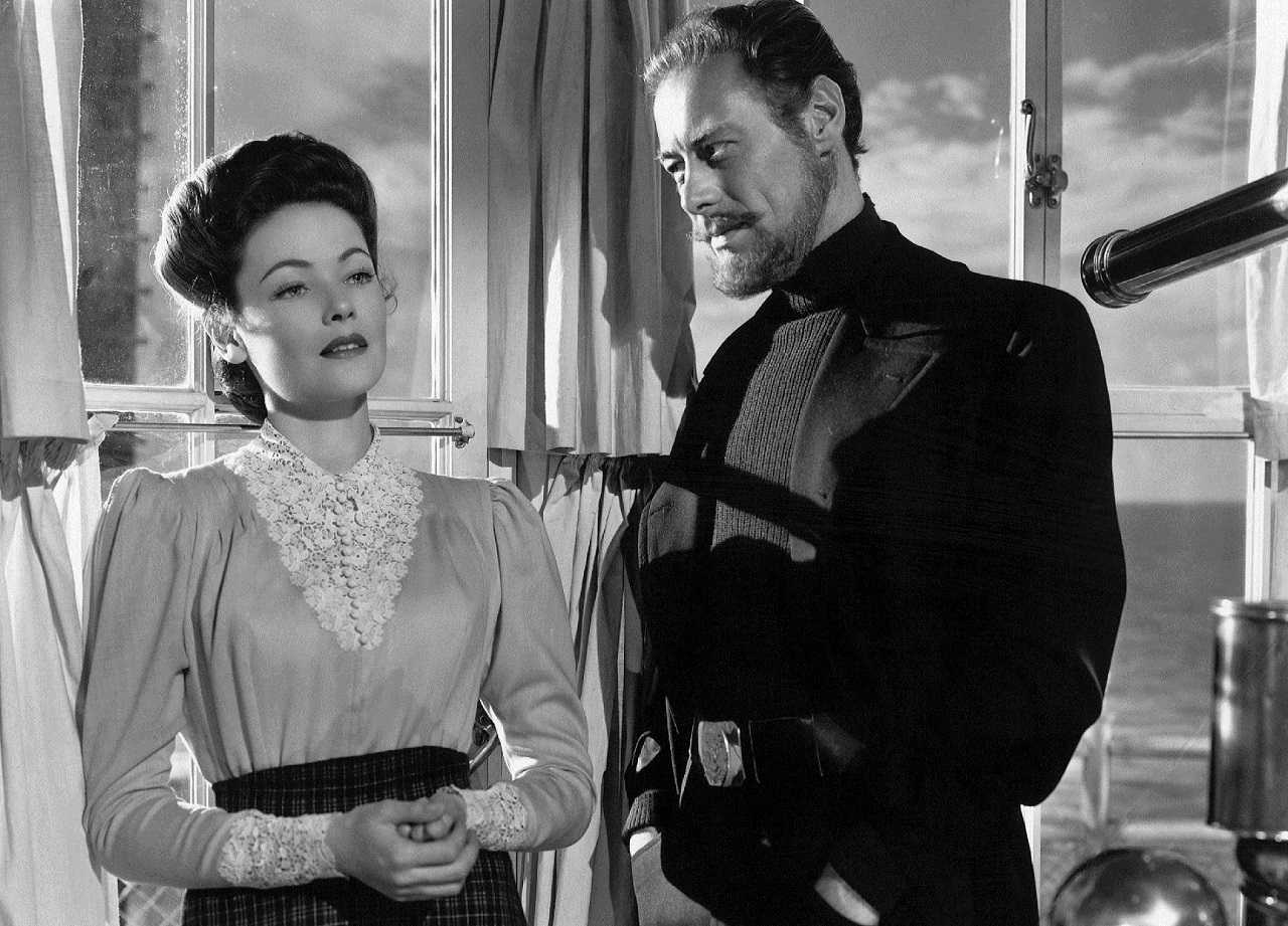 Mrs Muir 9Gene Tierney) and the ghost of Captain Daniel Clegg (Rex Harrison) in The Ghost and Mrs Muir (1947